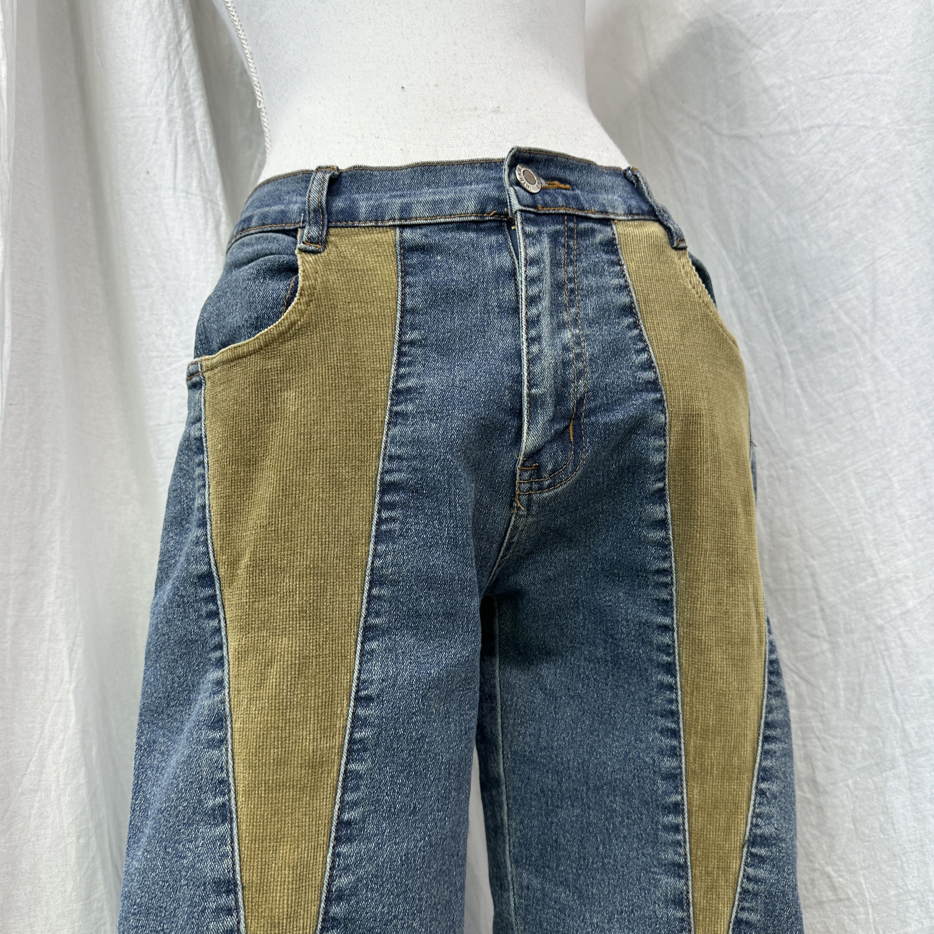 Vintage Vintage Denim Avant Garde Streetwear Flared Jeans Y2K Size 27" / US 4 / IT 40 - 3 Thumbnail