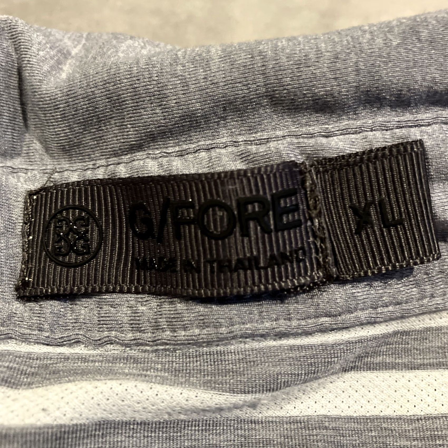 G/FORE G/Fore Polo Shirt Men XL Gray Striped Button-Down Golf Polo Sports Logo Breathable Stretch Short Sleeve Size US XL / EU 56 / 4 - 4 Thumbnail