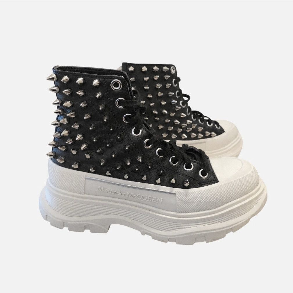 Alexander McQueen Alexander McQueen Tread Slick Spike Black Leather High-Tops Size US 9.5 / IT 39.5 - 6 Thumbnail