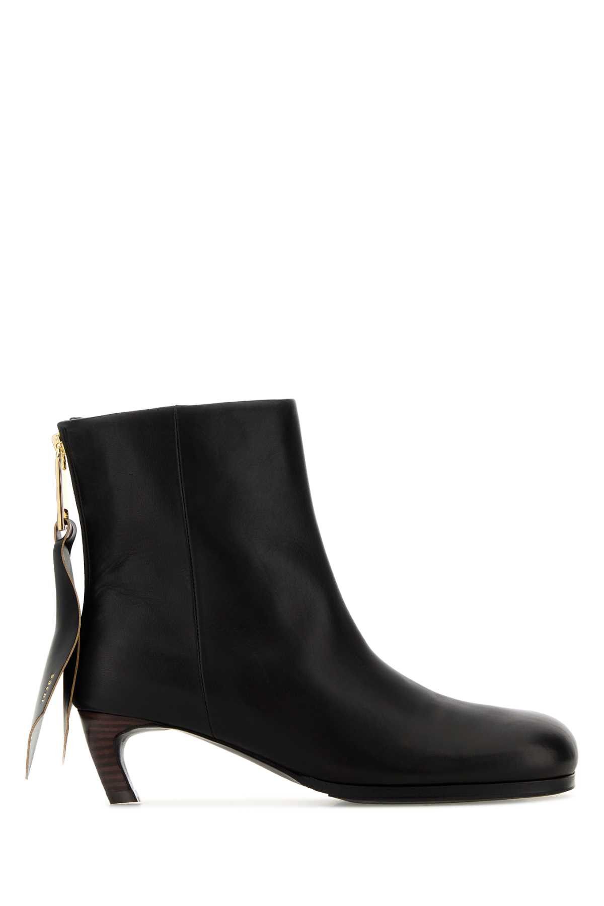 Sacai Black Leather Ankle Boots Size US 7 / IT 37 - 1 Thumbnail