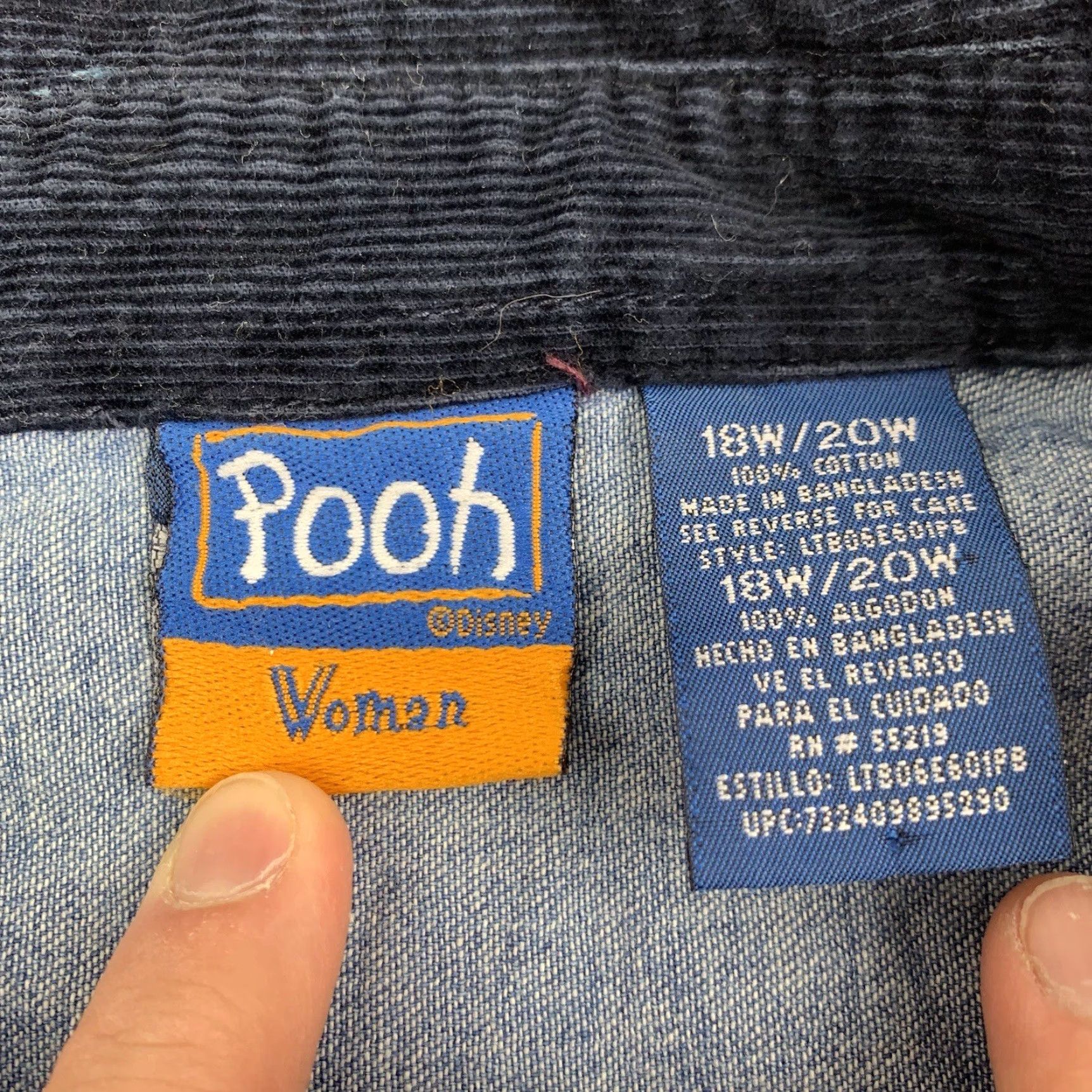 Denime VINTAGE Winnie The Pooh Denim Button-Up Shirt Women XL Blue 90s Fall Tigger Disney Pooh Accessories Mens Womens Boys Girls? Size XL / US 12-14 / IT 48-50 - 6 Thumbnail