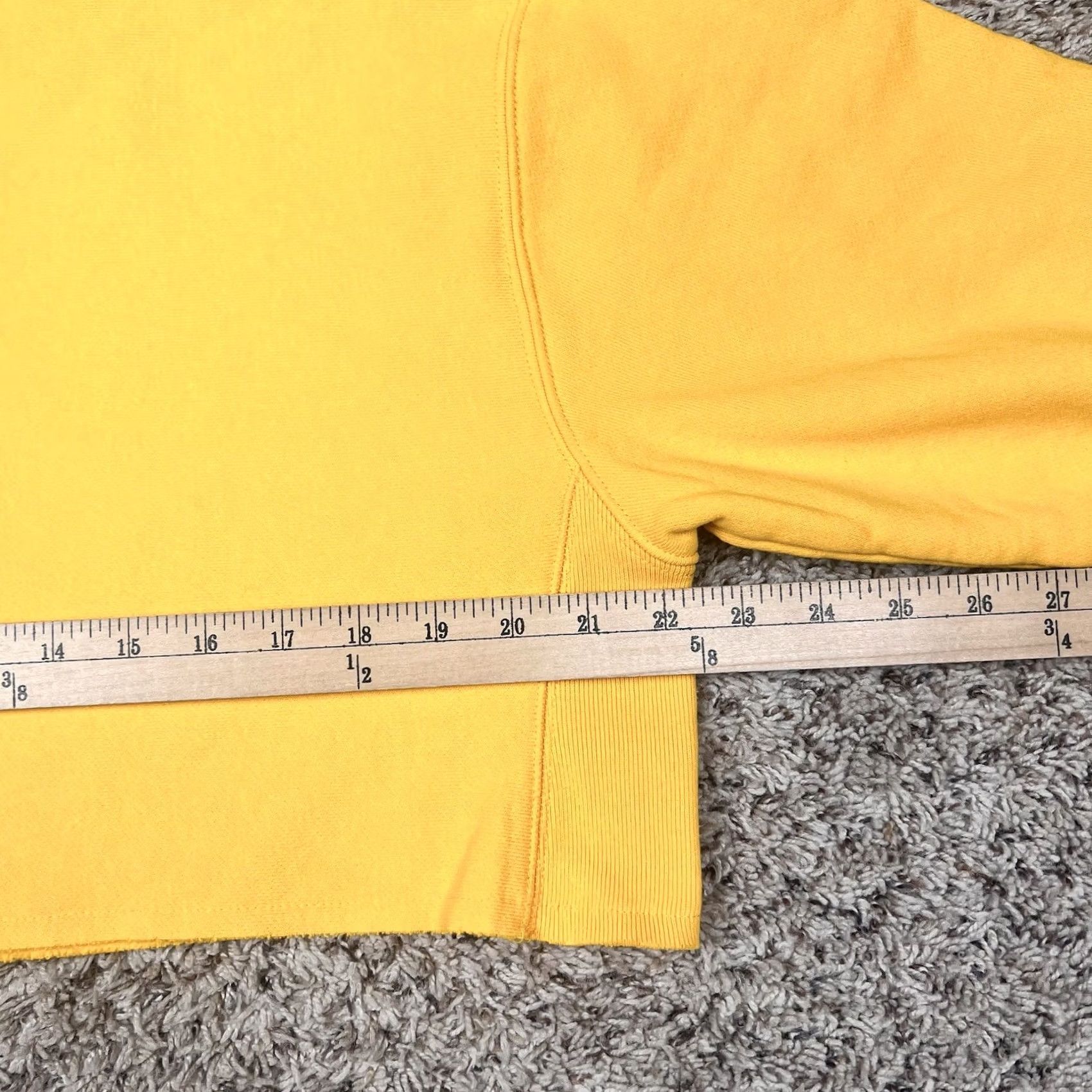 Champion VINTAGE Champion Reverse Weave Cropped Sweatshirt Womens Medium Yellow Cotton Blend Size M / US 6-8 / IT 42-44 - 7 Thumbnail