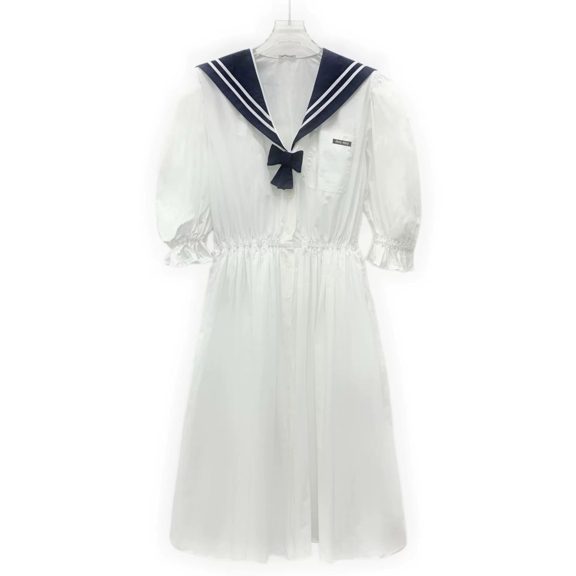 Miu Miu Miu Miu White Cotton Sailor Dress Size M Size M / US 6-8 / IT 42-44 - 1 Thumbnail