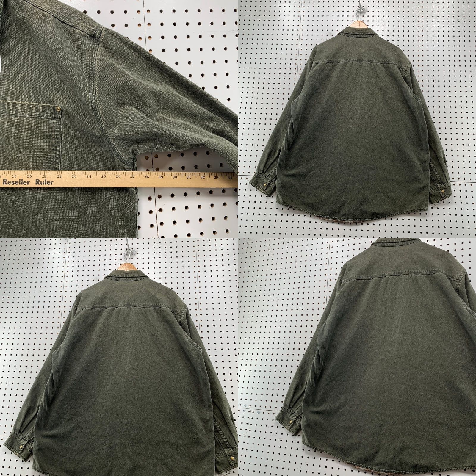 Vintage VINTAGE LL Bean Canvas Shirt Snap Jacket Mens XL Tall Green Flannel Lined XLT Outdoor Size US XL / EU 56 / 4 - 9 Thumbnail