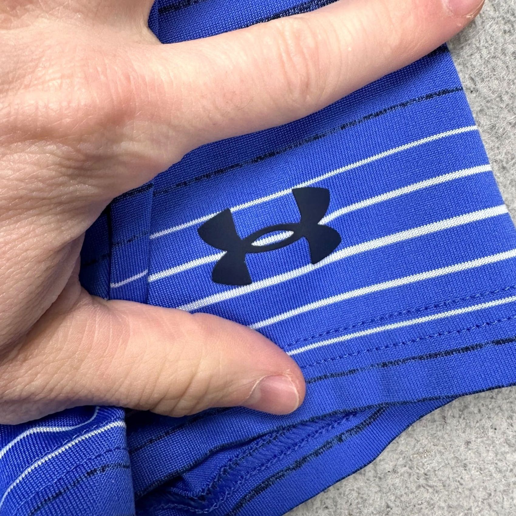 Under Armour Under Armour The Playoff Polo Shirt Mens Medium Blue Stripes Golf Stretch Rugby Short Sleeve Collared Breathable Size US M / EU 48-50 / 2 - 6 Thumbnail