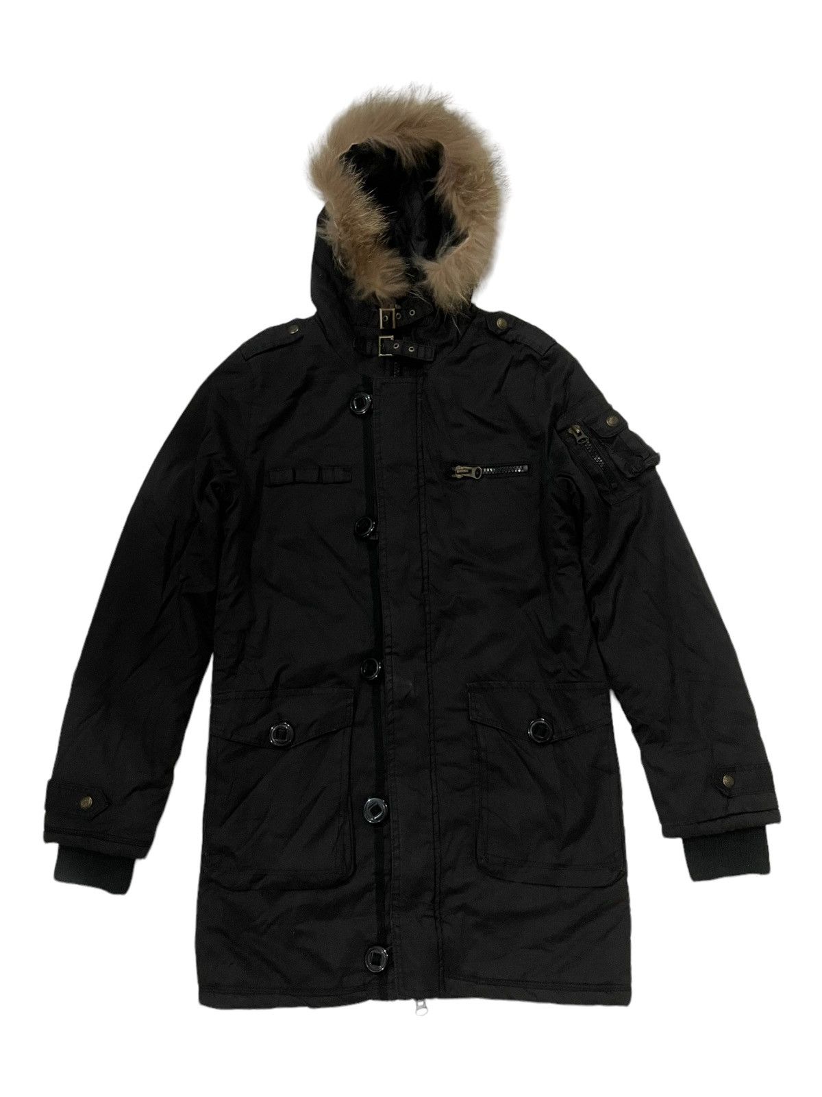 Japanese Brand × Vintage Tribe Faux Fur Puffer Hood Bondage Punk Buckle Jacket Size US M / EU 48-50 / 2 - 1 Thumbnail
