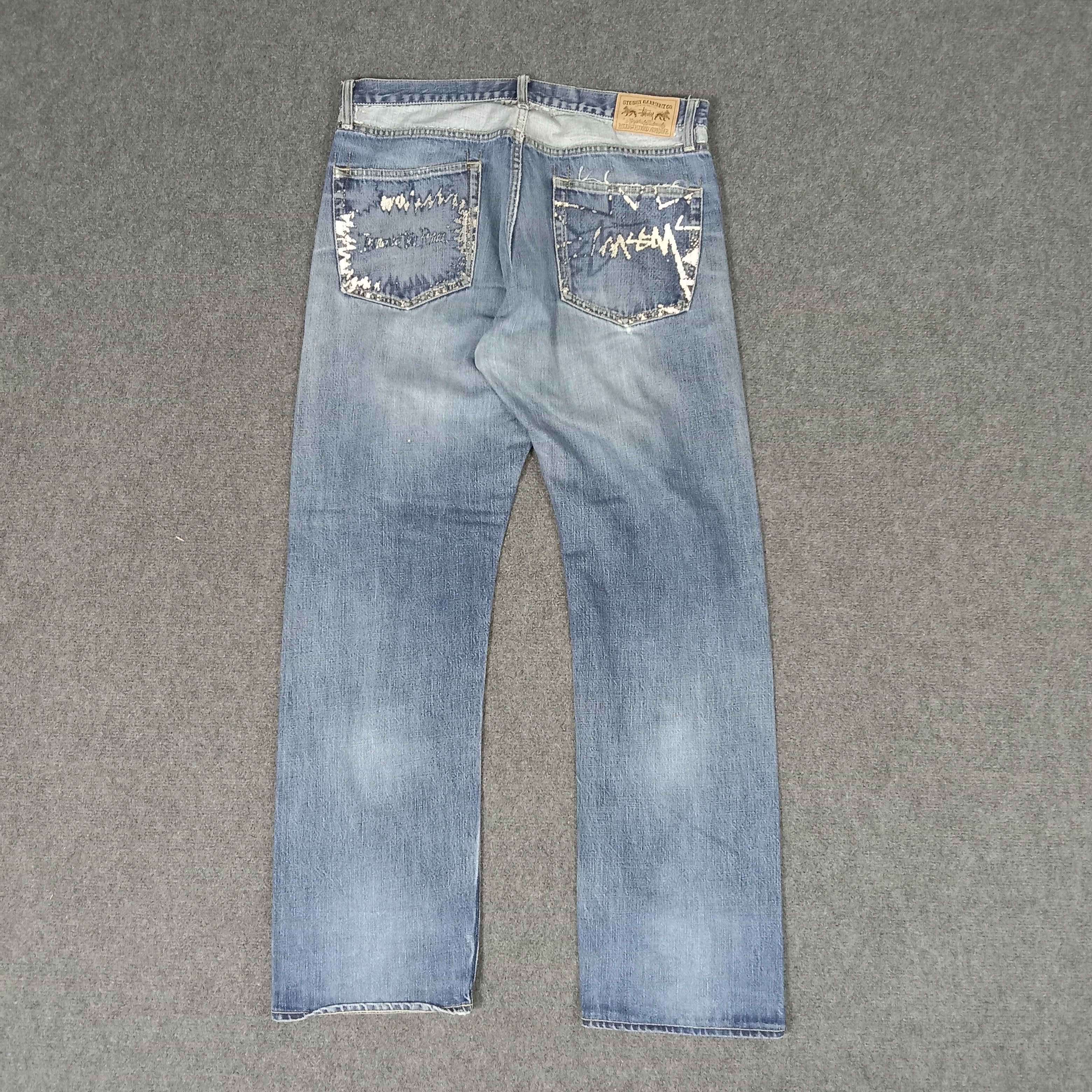 Stussy × Vintage Stussy American Streetwear Style Distressed Jeans Size US 34 / EU 50 - 1 Thumbnail