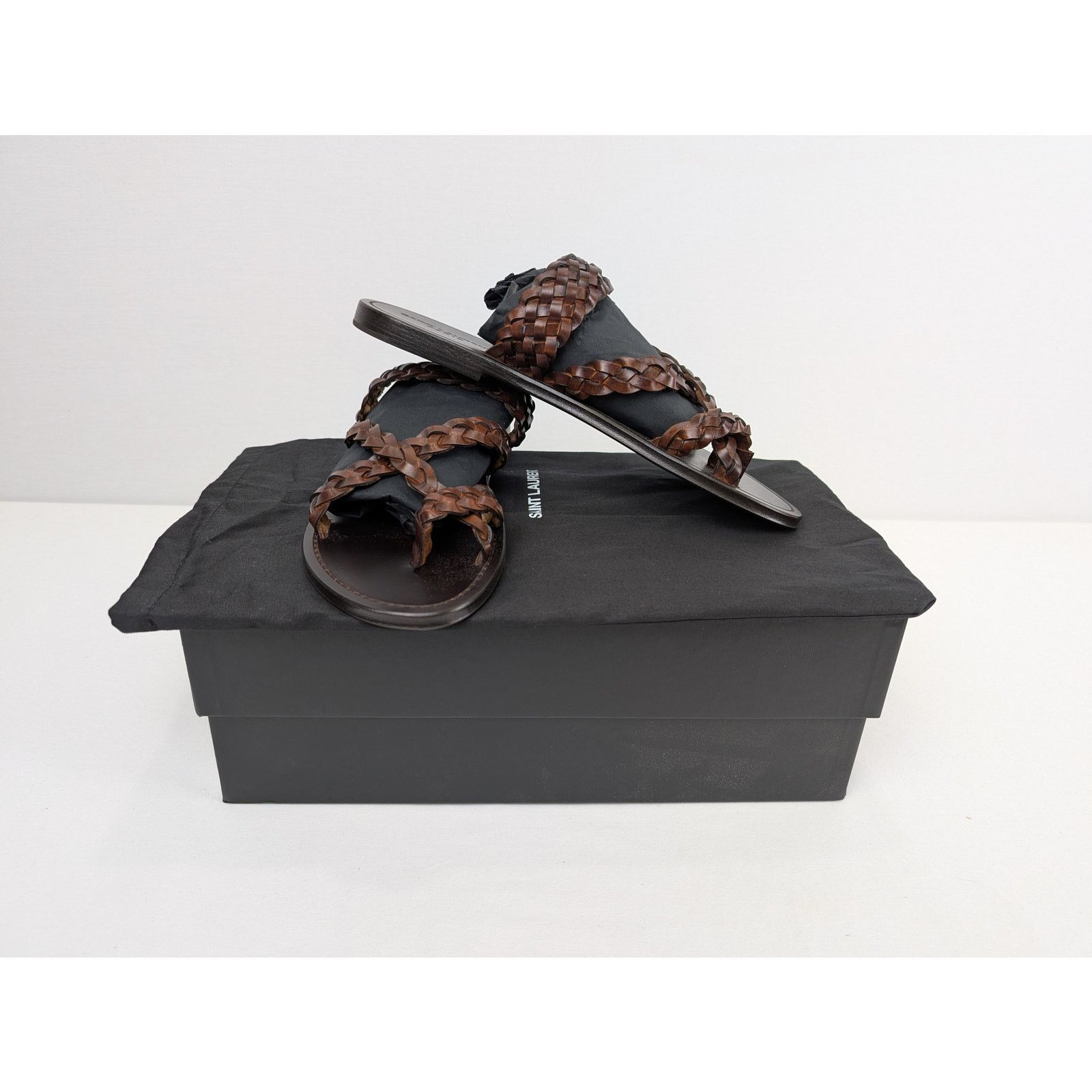 Saint Laurent Paris o1rshd1 Neil 05 Sandal Slipper slide in Dark Brown Size US 11 / EU 44 - 18 Thumbnail