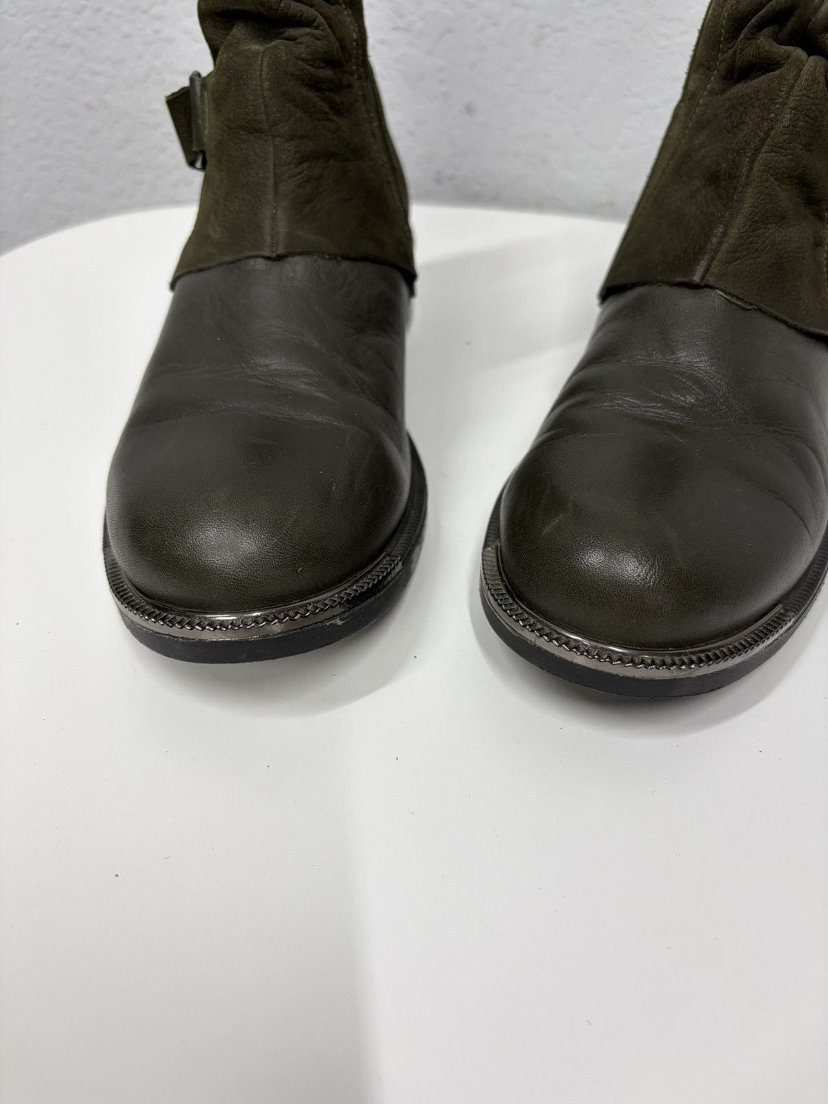 If Six Was Nine Vintage Italian AS98 Rick Owens Style Leather Biker Boots Size US 8 / EU 41 - 13 Thumbnail