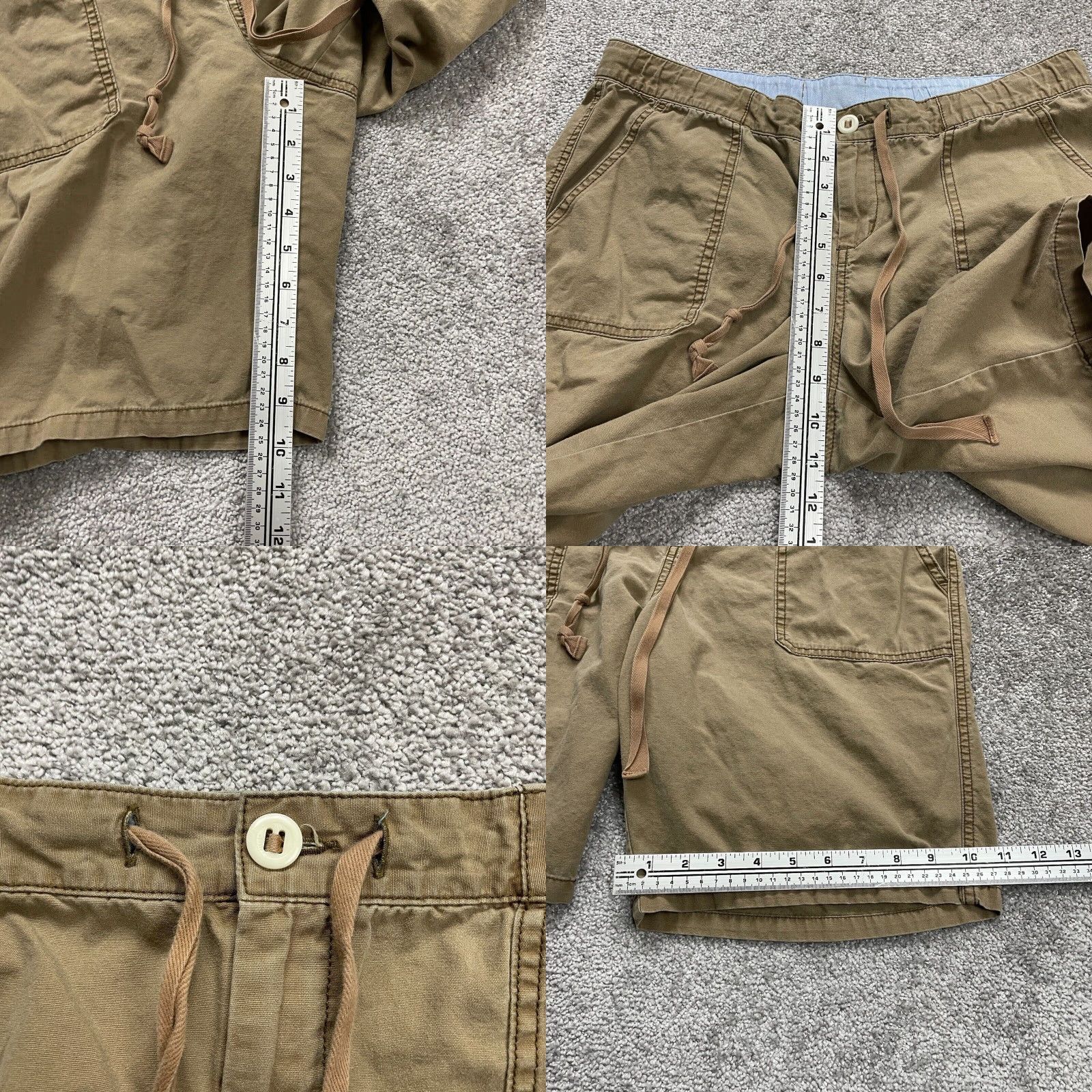 Lands' End VINTAGE? No — Lands' End Chino Shorts Women 10 Khaki Brown Drawstring Mid Rise Cotton Casual Regular Inseam 9.5" Pockets Women's Shorts Size 32" / US 10 / IT 46 - 8 Thumbnail