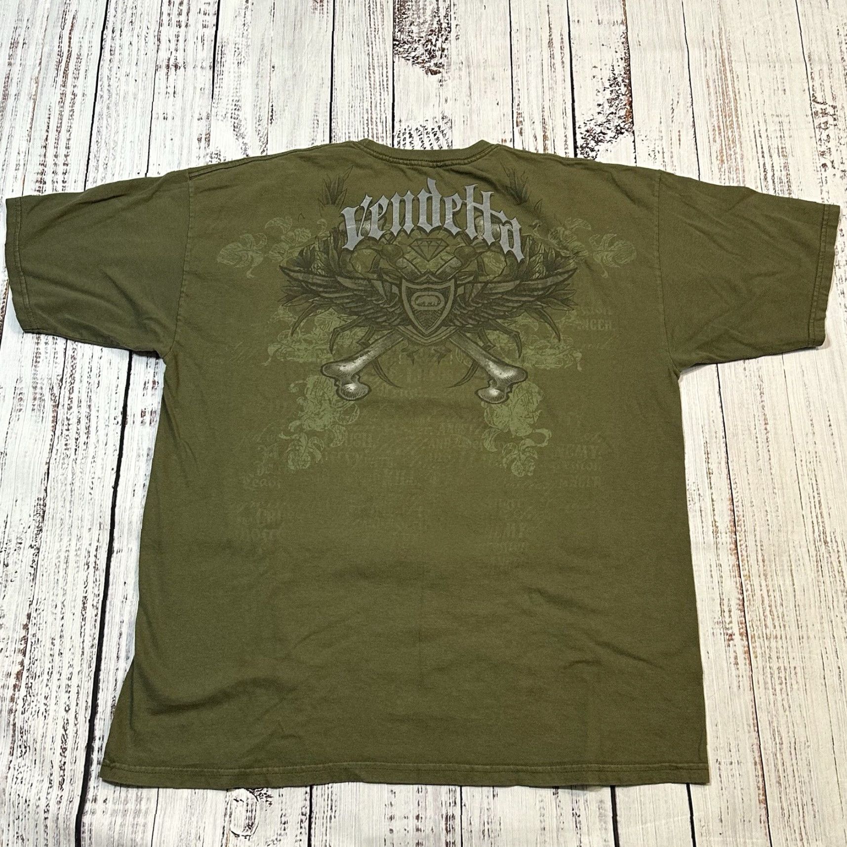 Ecko Unltd. ECKO UNLTD Vendetta MMA Collab Grunge Street Graphic Print Shirt Cotton Men XL Size US XL / EU 56 / 4 - 7 Thumbnail