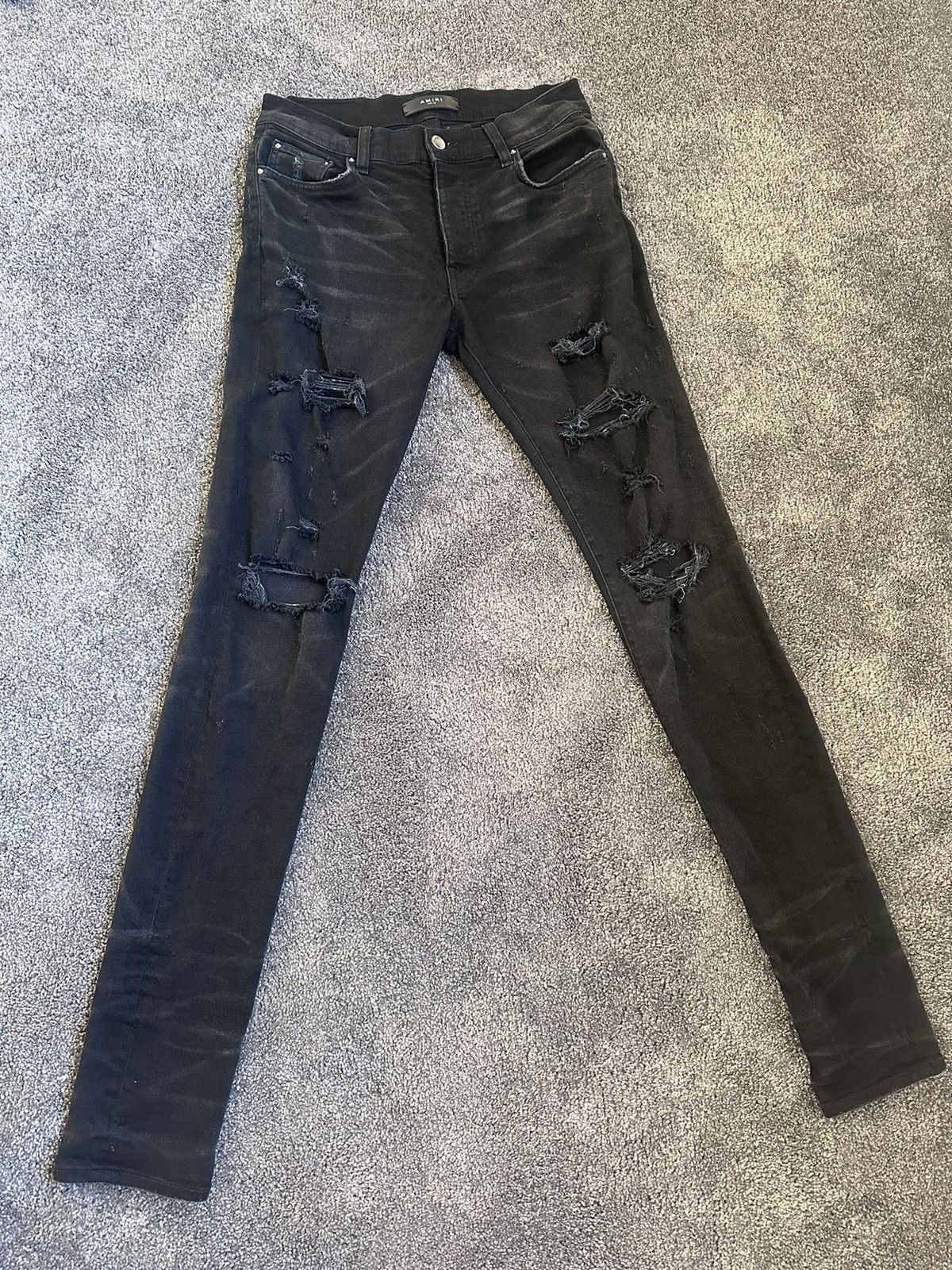 Amiri Amiri Distressed Jeans Black Size US 30 / EU 46 - 1 Thumbnail