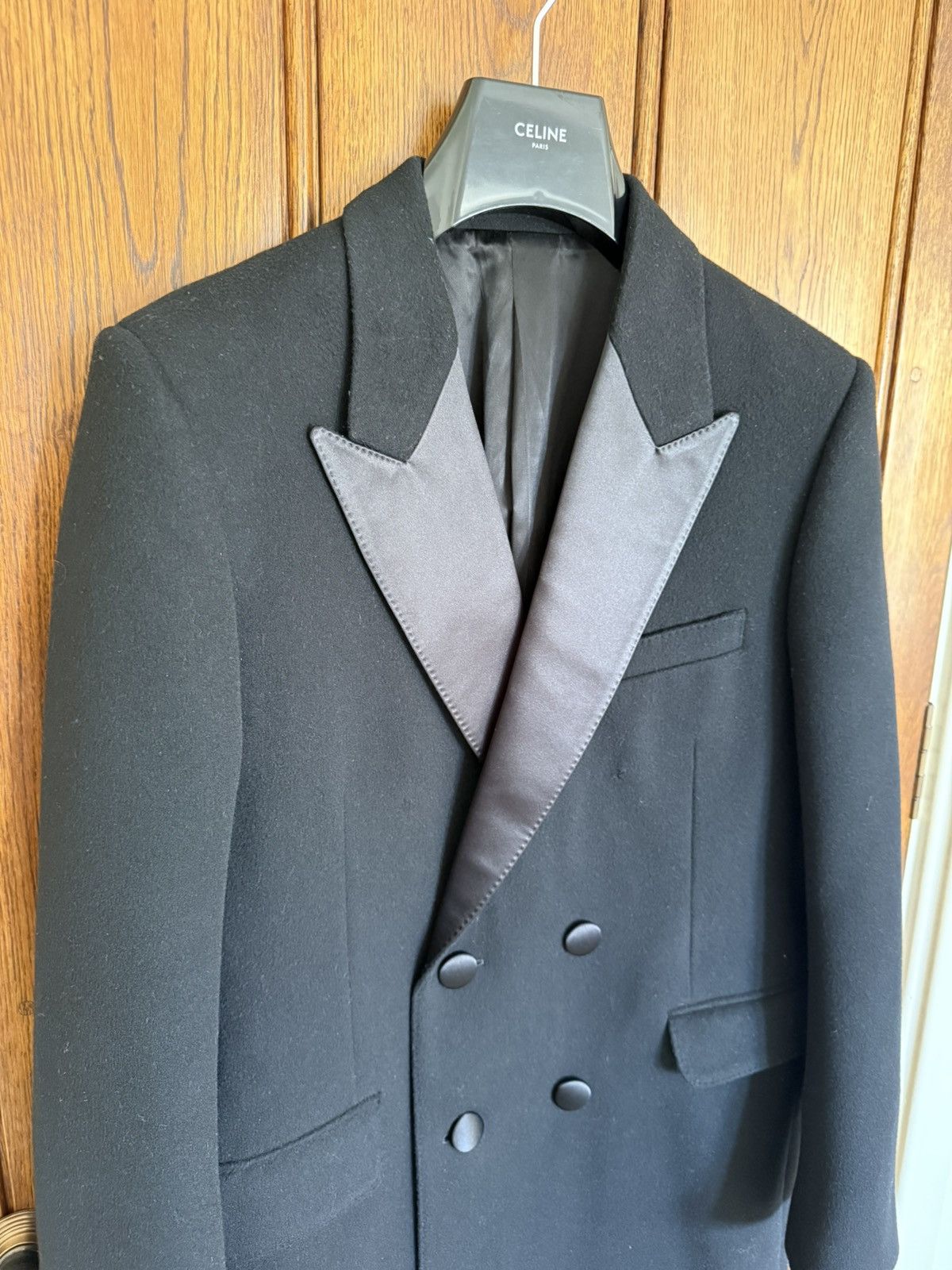 Celine FW25 Celine 1 of 1 sample Chesterfield tuxedo coat Hedi M Size US M / EU 48-50 / 2 - 2 Thumbnail