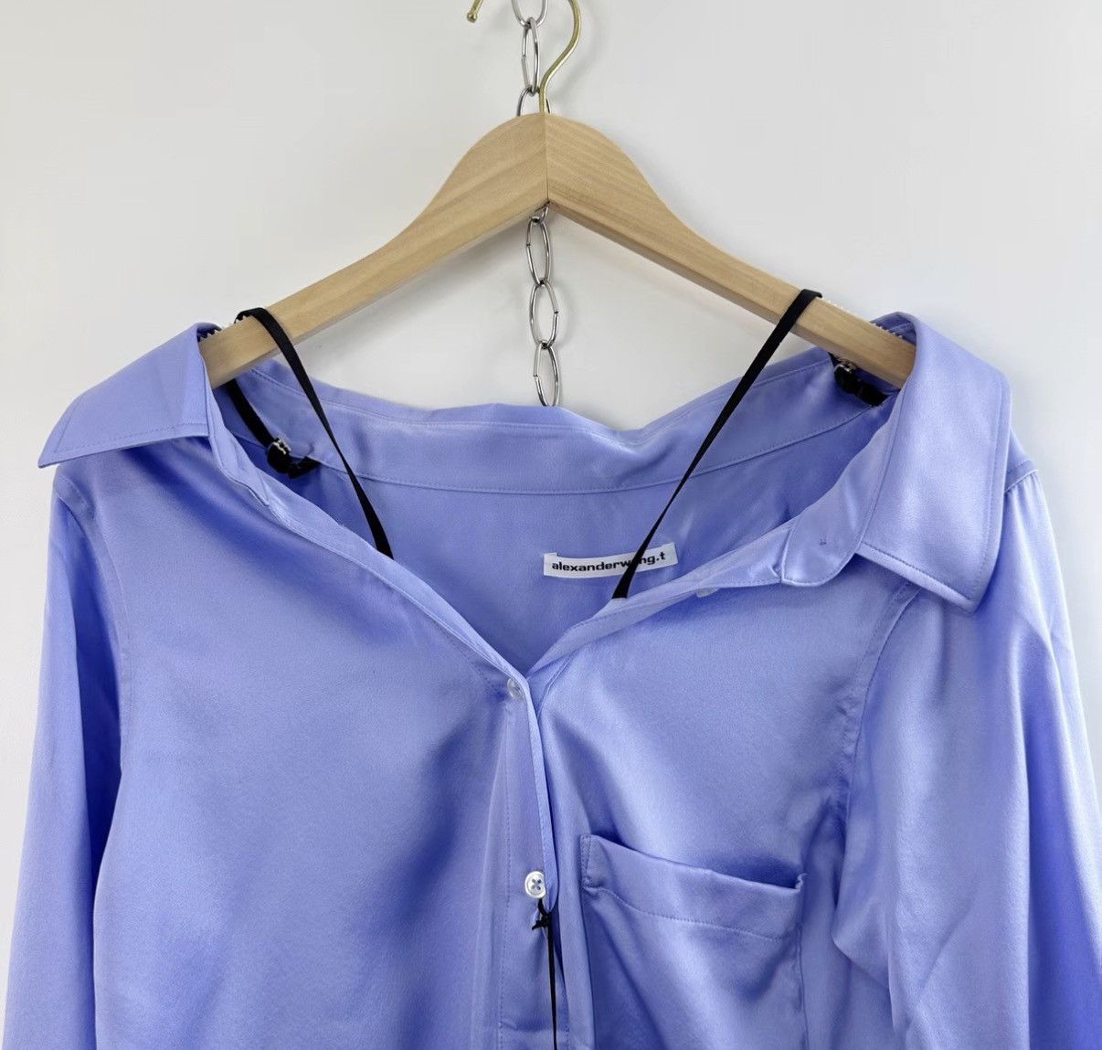 Alexander Wang Alexander Wang Blue Rhinestone Letter Cami Shirt K12 Size S / US 4 / IT 40 - 2 Thumbnail