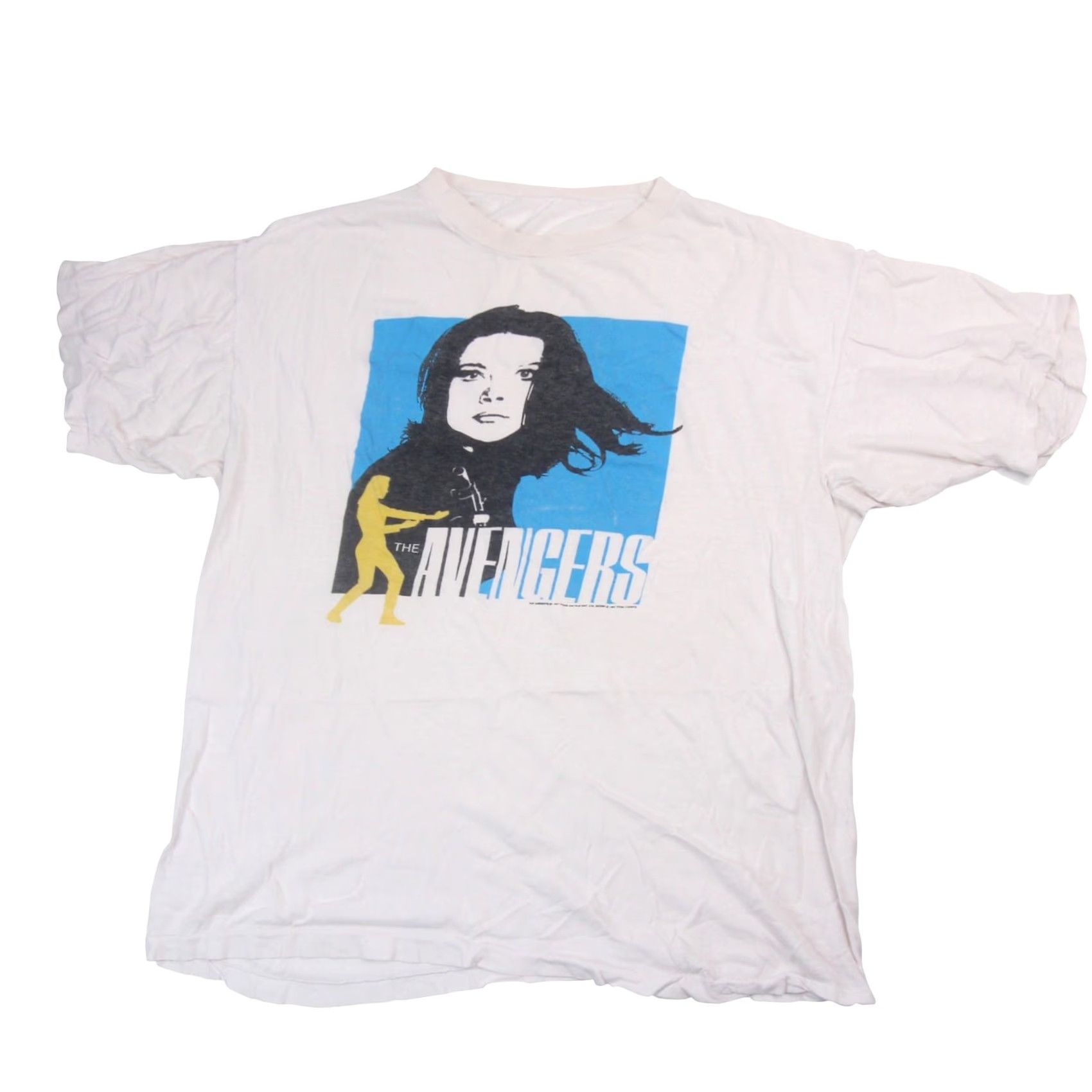 Vintage VINTAGE The Avengers Mens T-Shirt White 1987 Medium Graphic Shirt 1980s TV Show Size US M / EU 48-50 / 2 - 2 Thumbnail