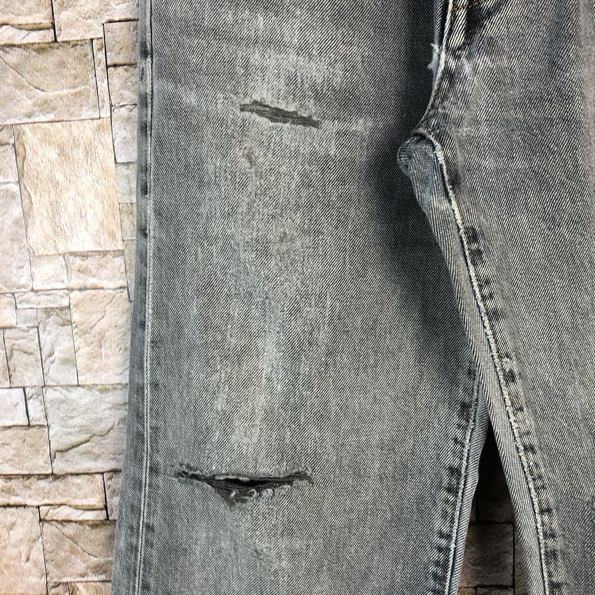 Japanese Brand Bobson Black Distressed ripped Denim Pants #A978 Size US 28 / EU 44 - 10 Thumbnail
