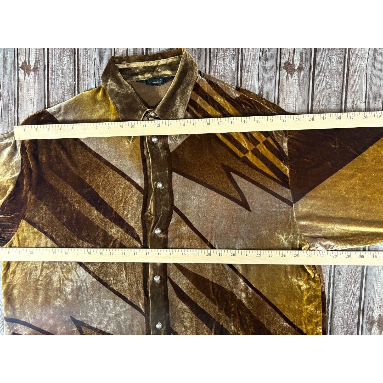 Gemelli Genelli Silk Blend Velour Disco Retro Geometric Shirt size 3 Size US XXL / EU 58 / 5 - 4 Thumbnail