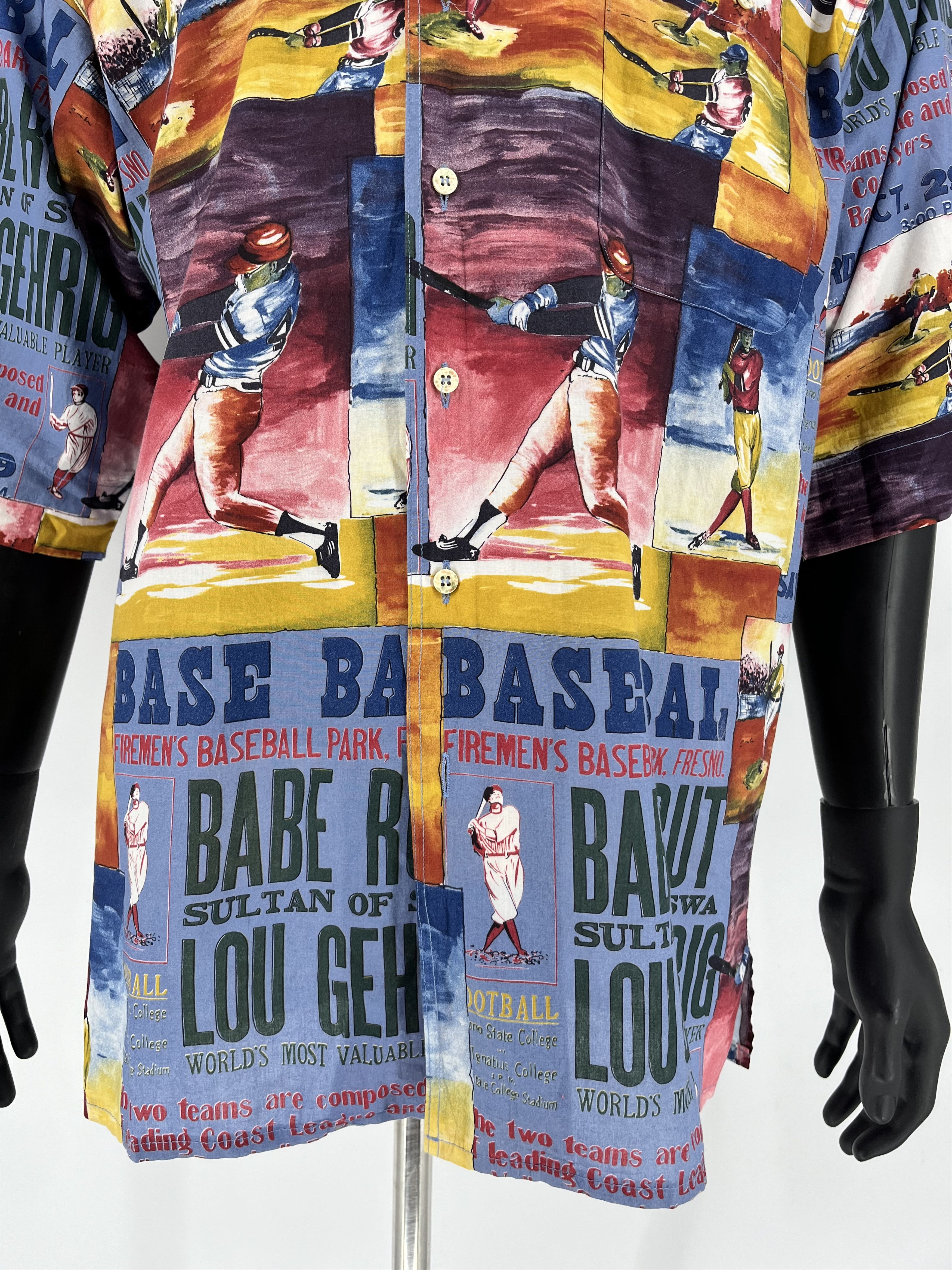 Other Vintage 90s Pensato Print Baseball Hawaiian Button Shirt Size US M / EU 48-50 / 2 - 8 Thumbnail
