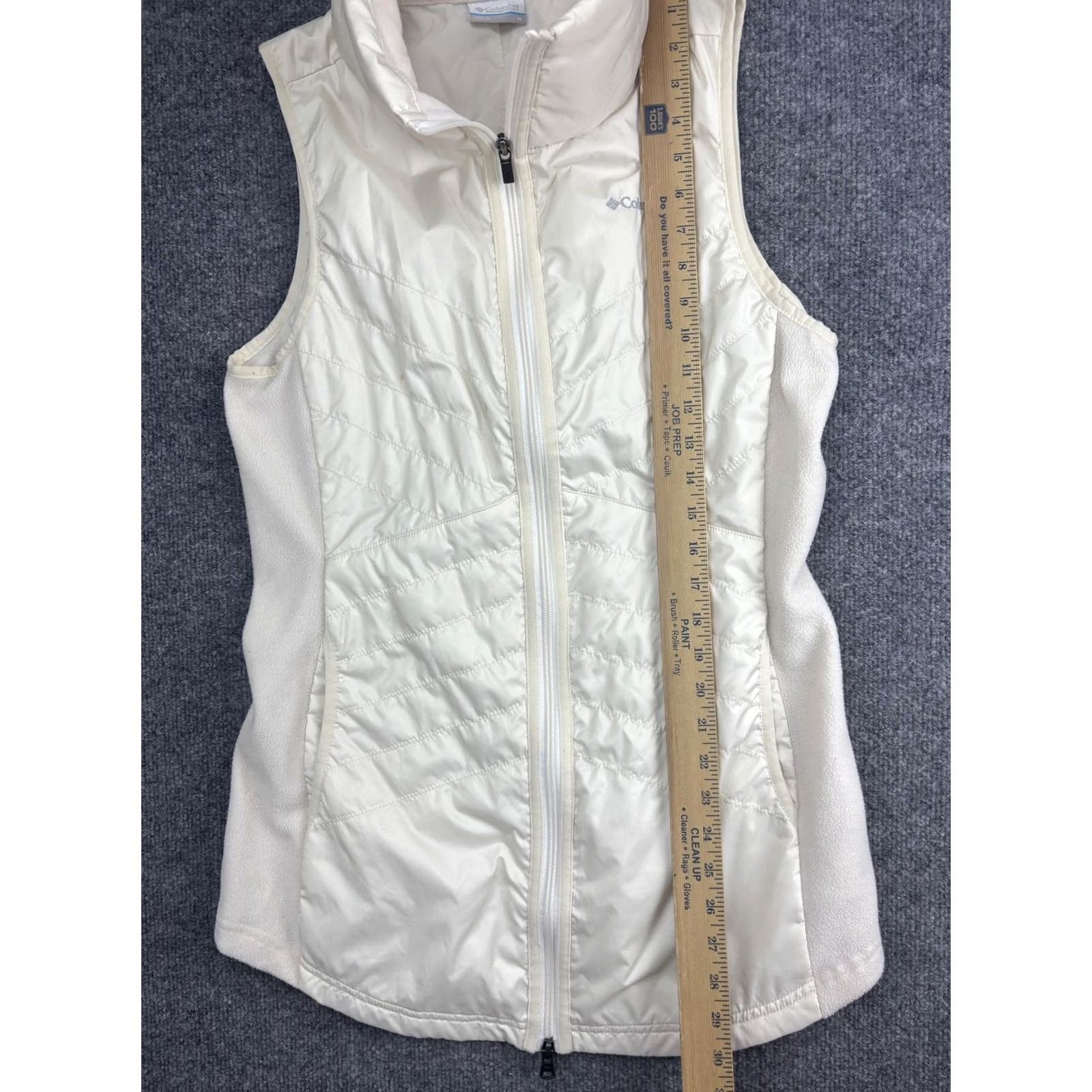 Vintage Columbia Vest Womens Medium White Quilted Fleece Lined Full Zip Pockets Size M / US 6-8 / IT 42-44 - 4 Thumbnail