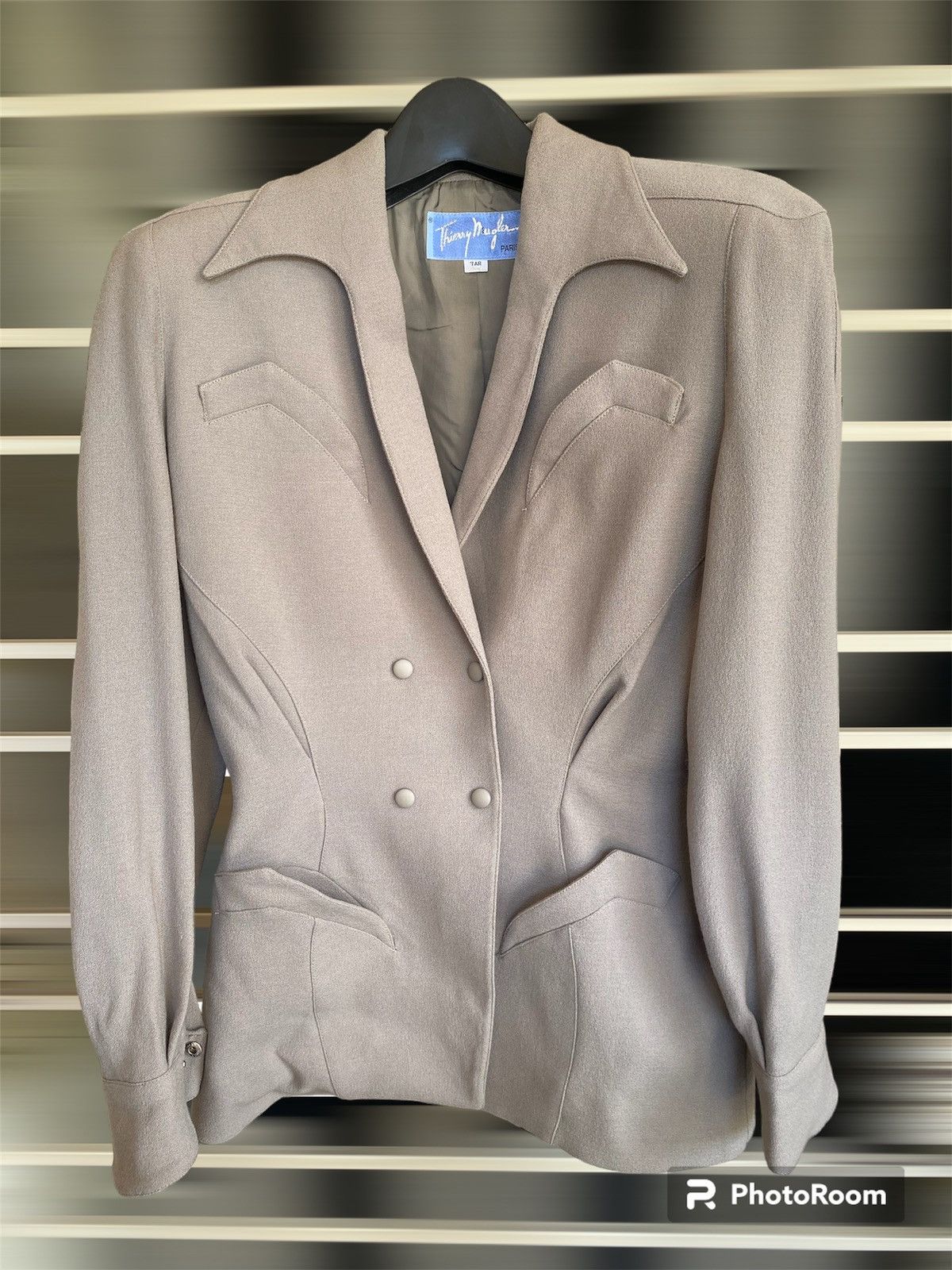 image of Thierry Mugler x Vintage Therry Mugler Iconic Blazer in Beige, Women's (Size Small)