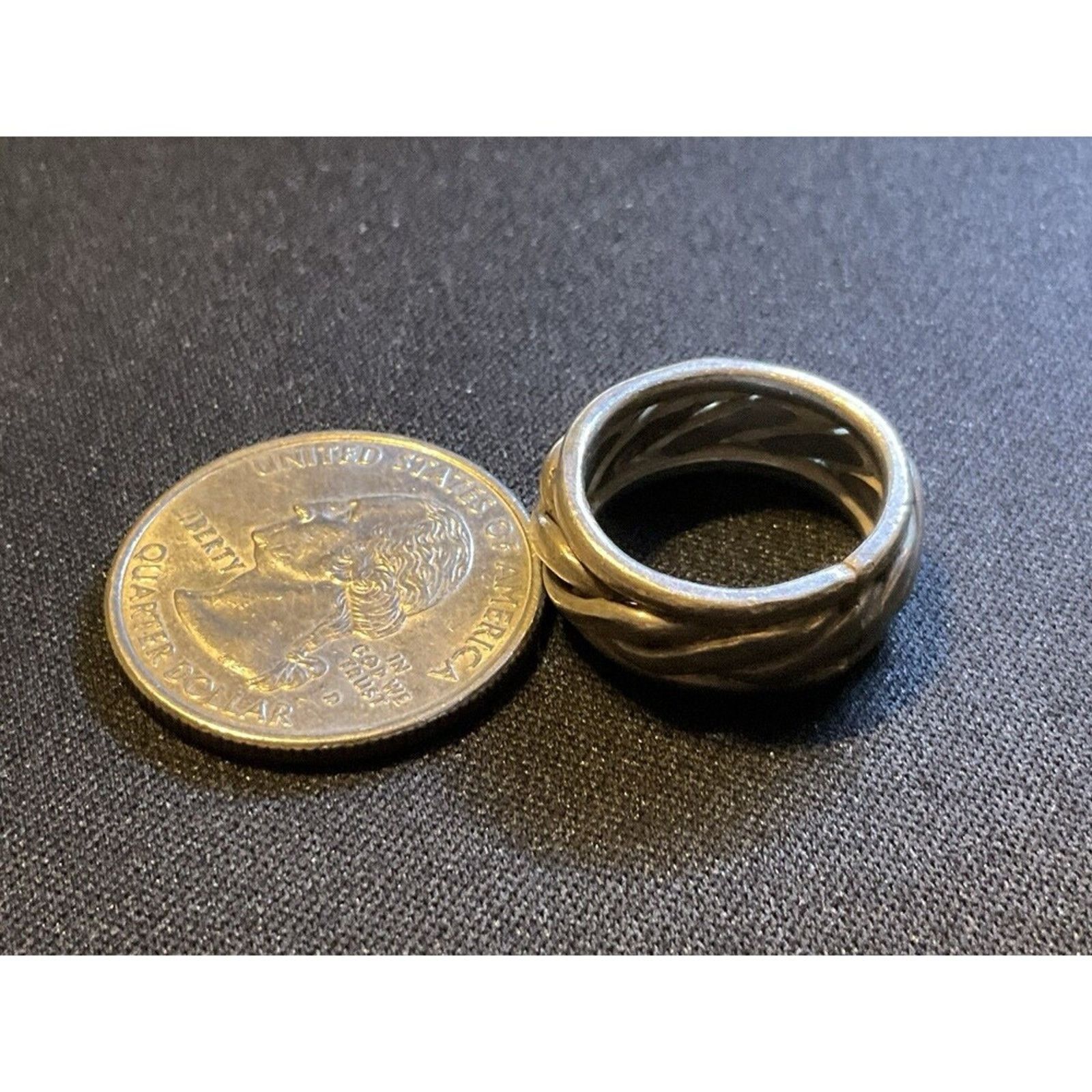 Other Tested 925 Sterling Silver Rope Band Ring Size 5 Size ONE SIZE - 4 Thumbnail