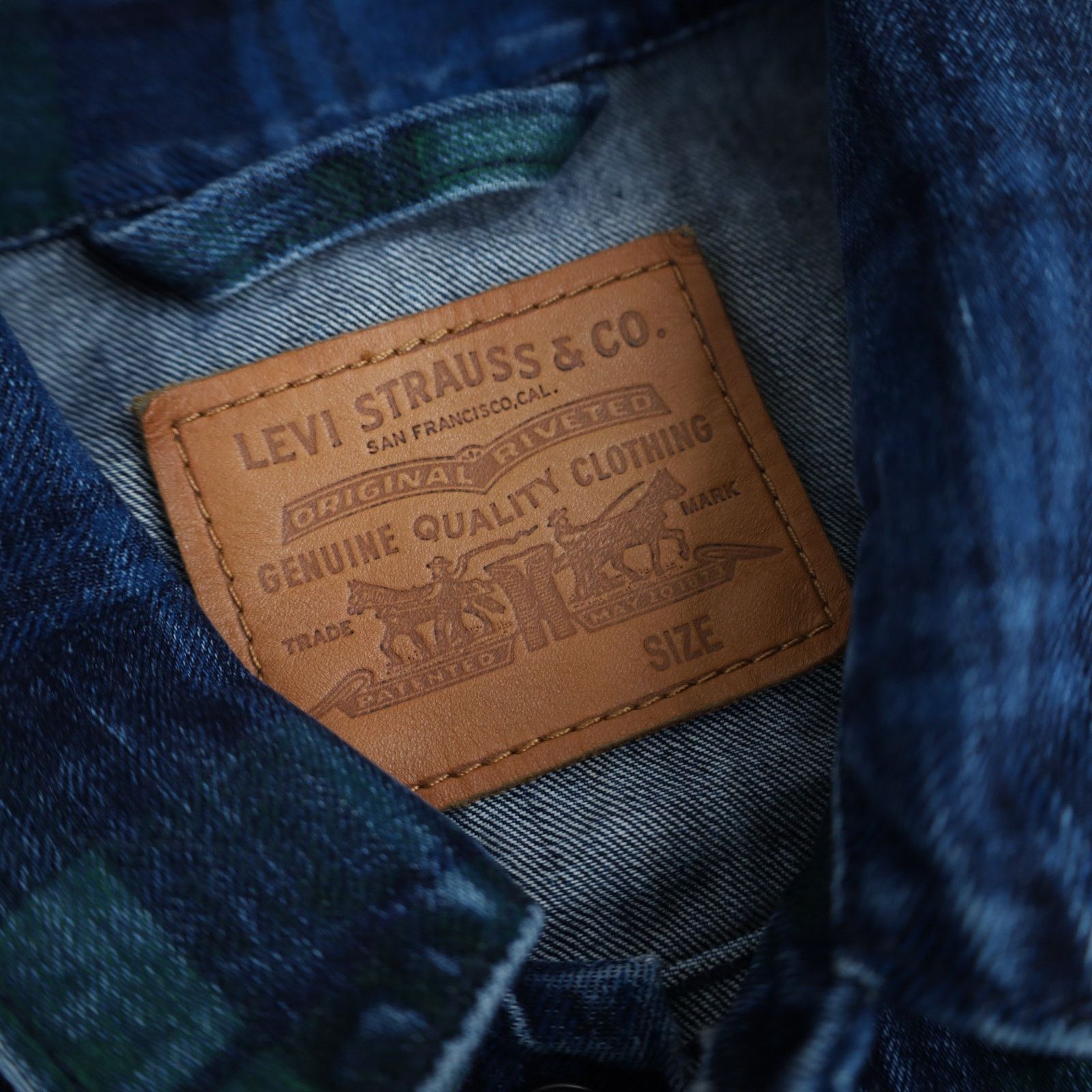 Levi's SAMPLE Levis Painted Plaid Denim Jacket Size US M / EU 48-50 / 2 - 6 Thumbnail