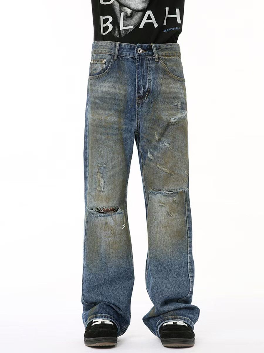 Japanese Brand × Jean Vintage micro flare ripped and distressed jeans Size US 32 / EU 48 - 1 Thumbnail