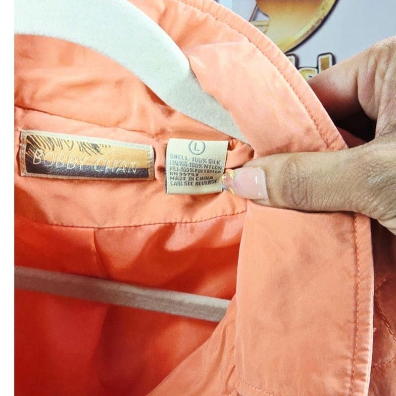 Other Bobby Chan Peach Quilted Silk Jacket - Size Large Size L / US 10 / IT 46 - 6 Thumbnail