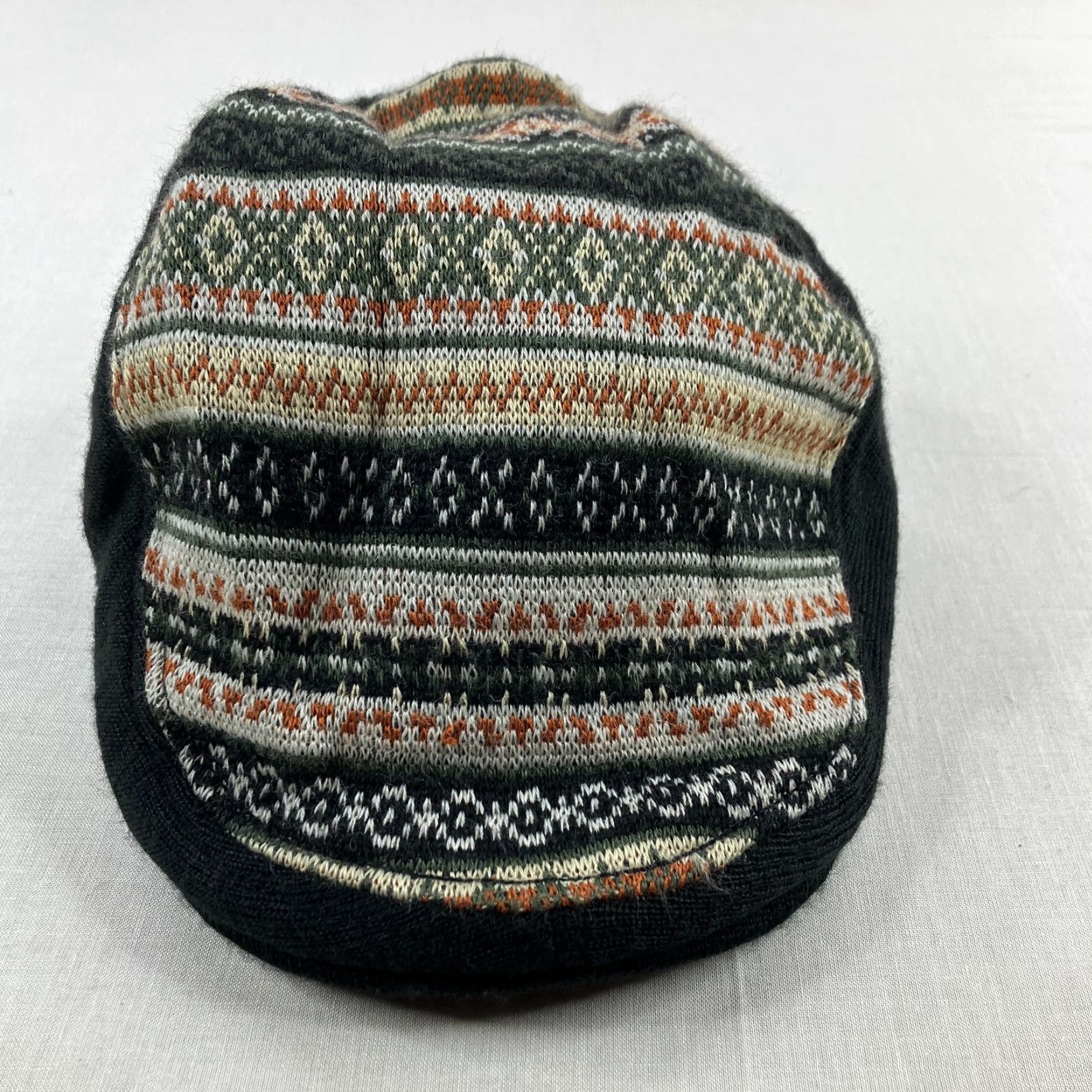 Vintage Woolrich Hat Mens Medium Red Fair Isle Wool Blend Beret News Boy Newsie Gatsby Cap Size ONE SIZE - 2 Thumbnail