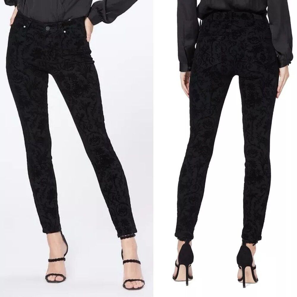 Paige NWT New Paige Hoxton Ankle Velvet Flocked Versaille Jeans S Size 26" / US 2 / IT 38 - 1 Thumbnail