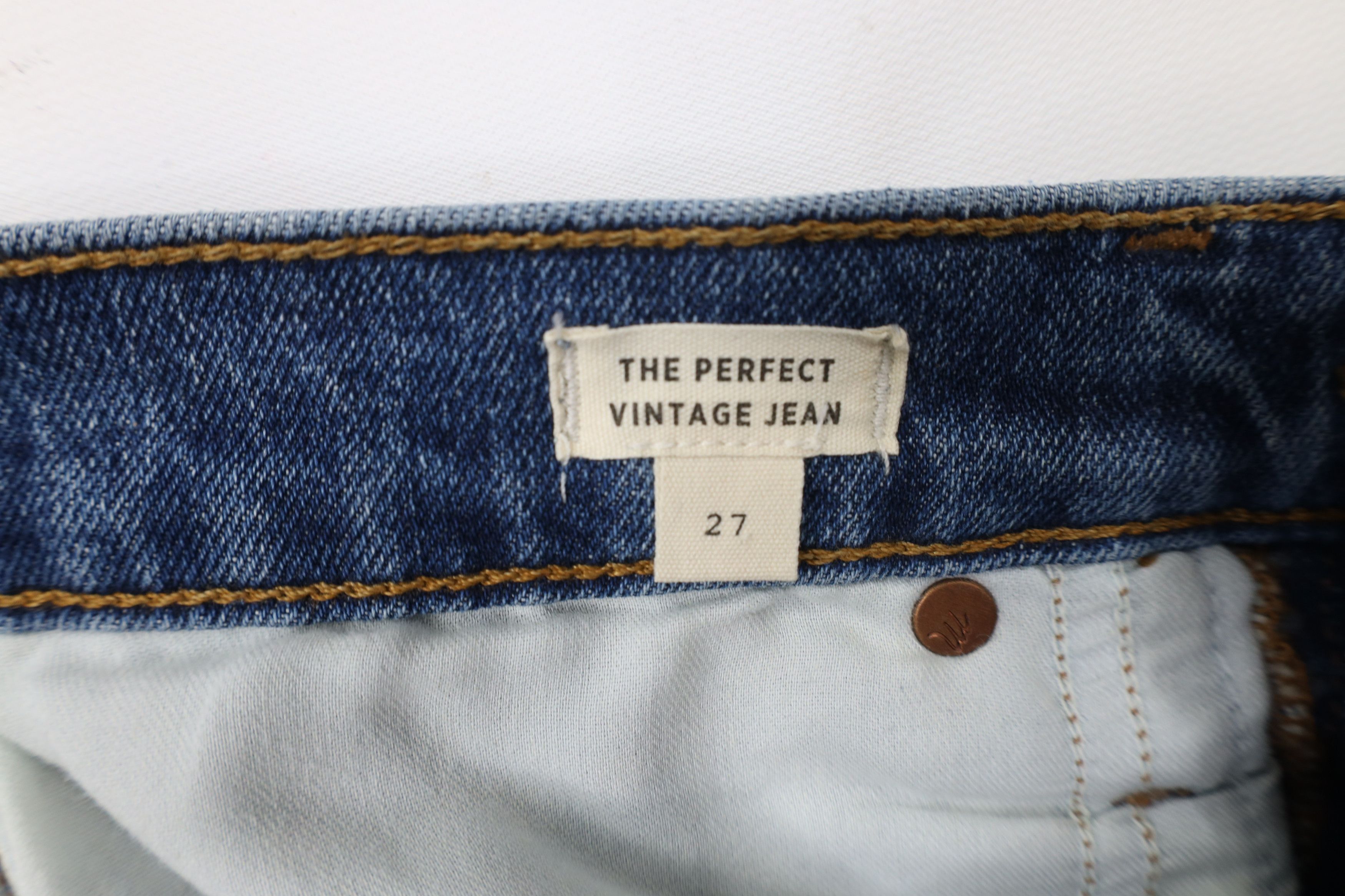 Madewell × Vintage Madewell Tapered Leg Denim Trousers Jeans Blue Stretch Size 27" / US 4 / IT 40 - 7 Thumbnail
