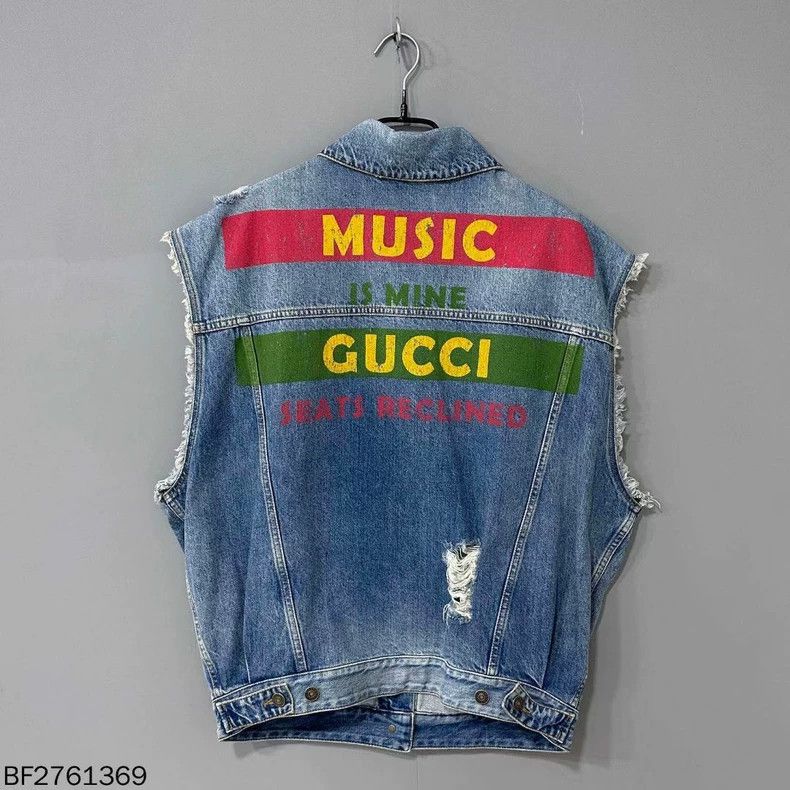 Gucci Gucci Size38 Back belt logo denim sleeveless jacket Size US XXS / EU 40 - 3 Thumbnail