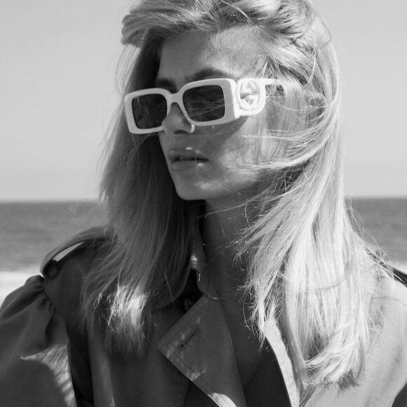 Gucci New Gucci GG1325S 013 Sunglasses - Ivory Frame, Grey Size ONE SIZE - 2 Thumbnail