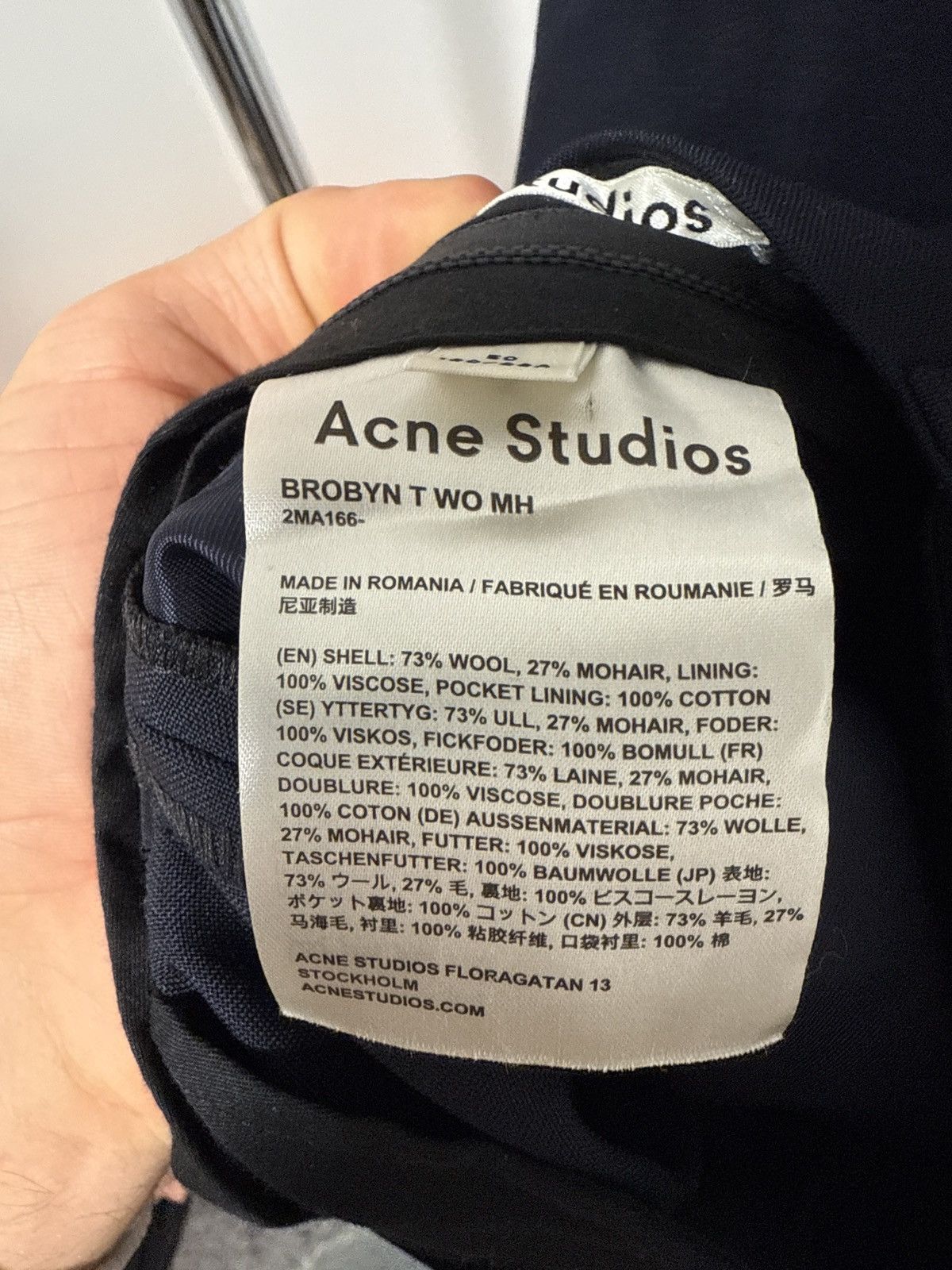 Acne Studios Acne Studios “BROBYN T WO MH” Wool-Mohair Trousers – Navy Size US 40 / EU 56 - 6 Thumbnail