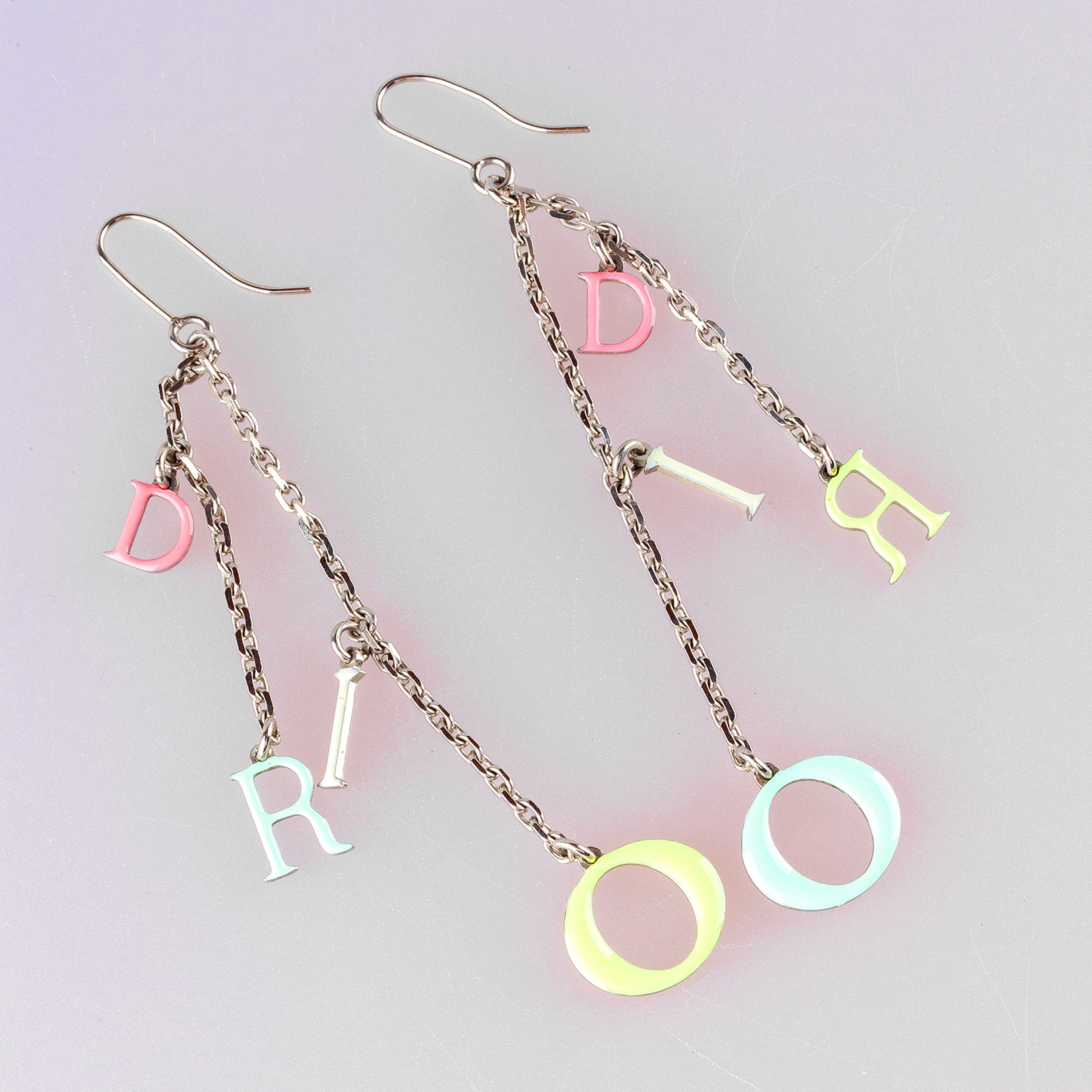 Dior Christian Dior Colorful Gold Plated Earrings Size ONE SIZE - 1 Thumbnail