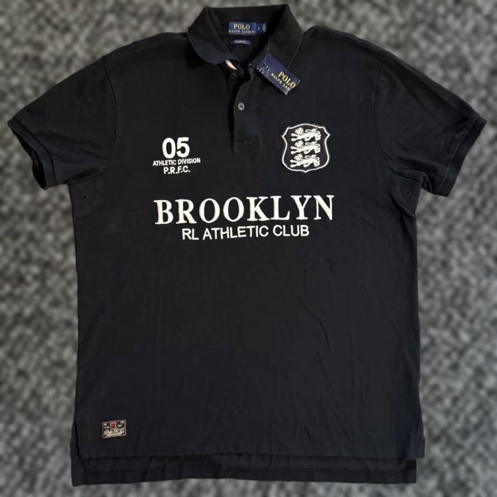 Polo Ralph Lauren NWT Polo Ralph Lauren Brooklyn Athletic Club Rugby Shirt Black Size Large Men Polo Short Sleeve Button Collared Size US L / EU 52-54 / 3 - 1 Thumbnail