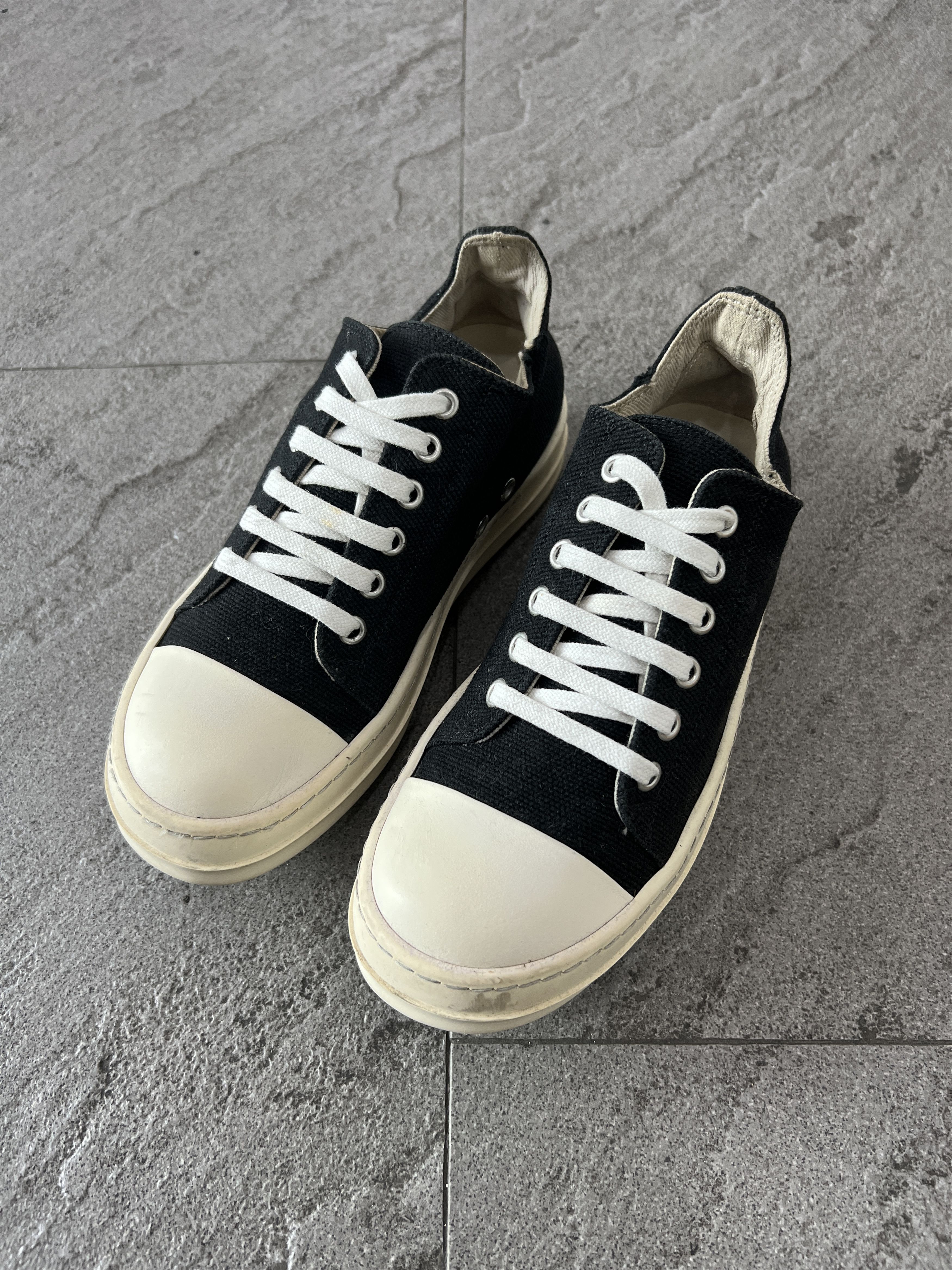 Rick Owens Drkshdw Rick Owens DRKSHDW Low Ramones Black Canvas Size US 5.5 / IT 35.5 - 5 Thumbnail