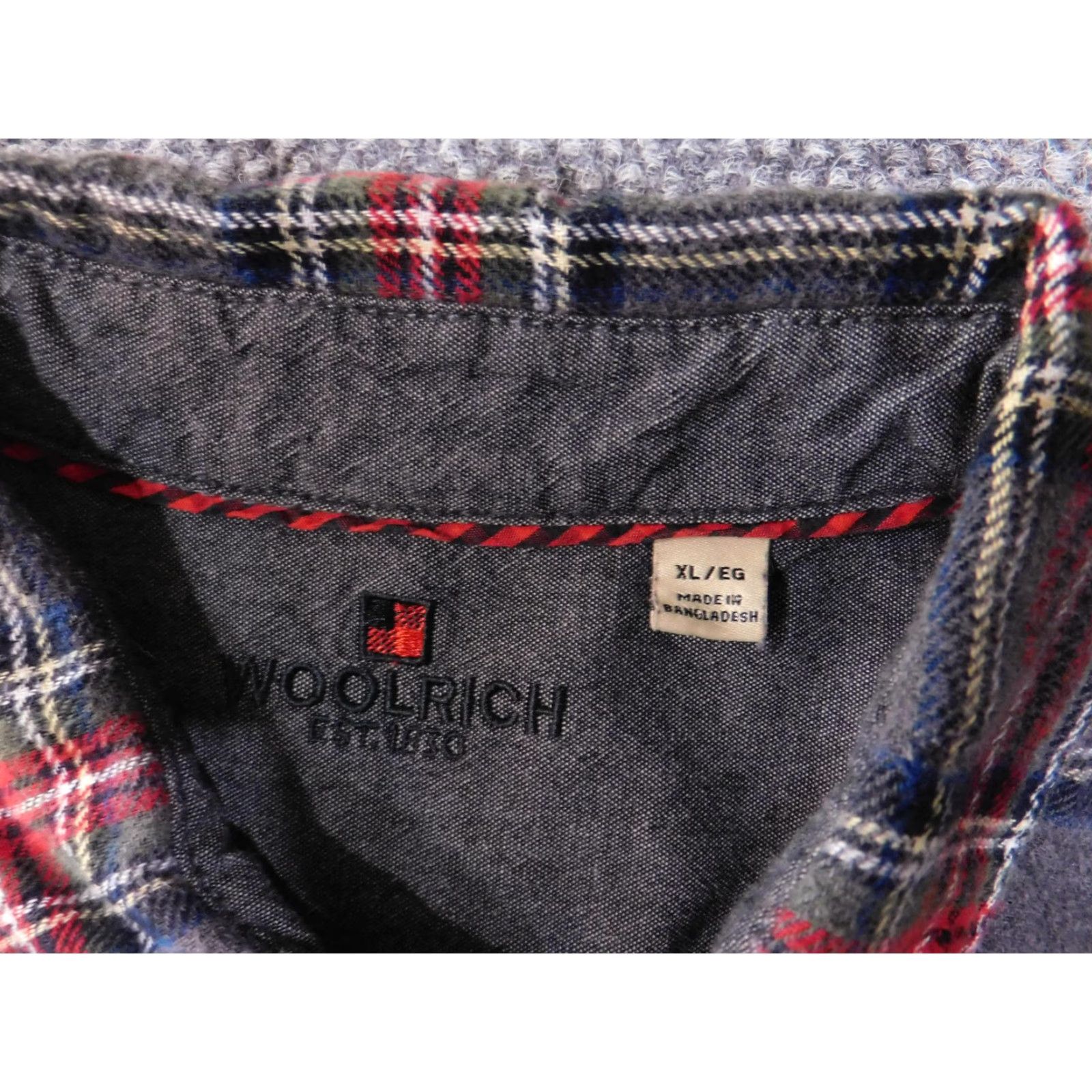 Vintage Woolrich Shirt Mens XL Gray Red Plaid Flannel Button-Up Long Sleeve Outdoors Size US XL / EU 56 / 4 - 7 Thumbnail