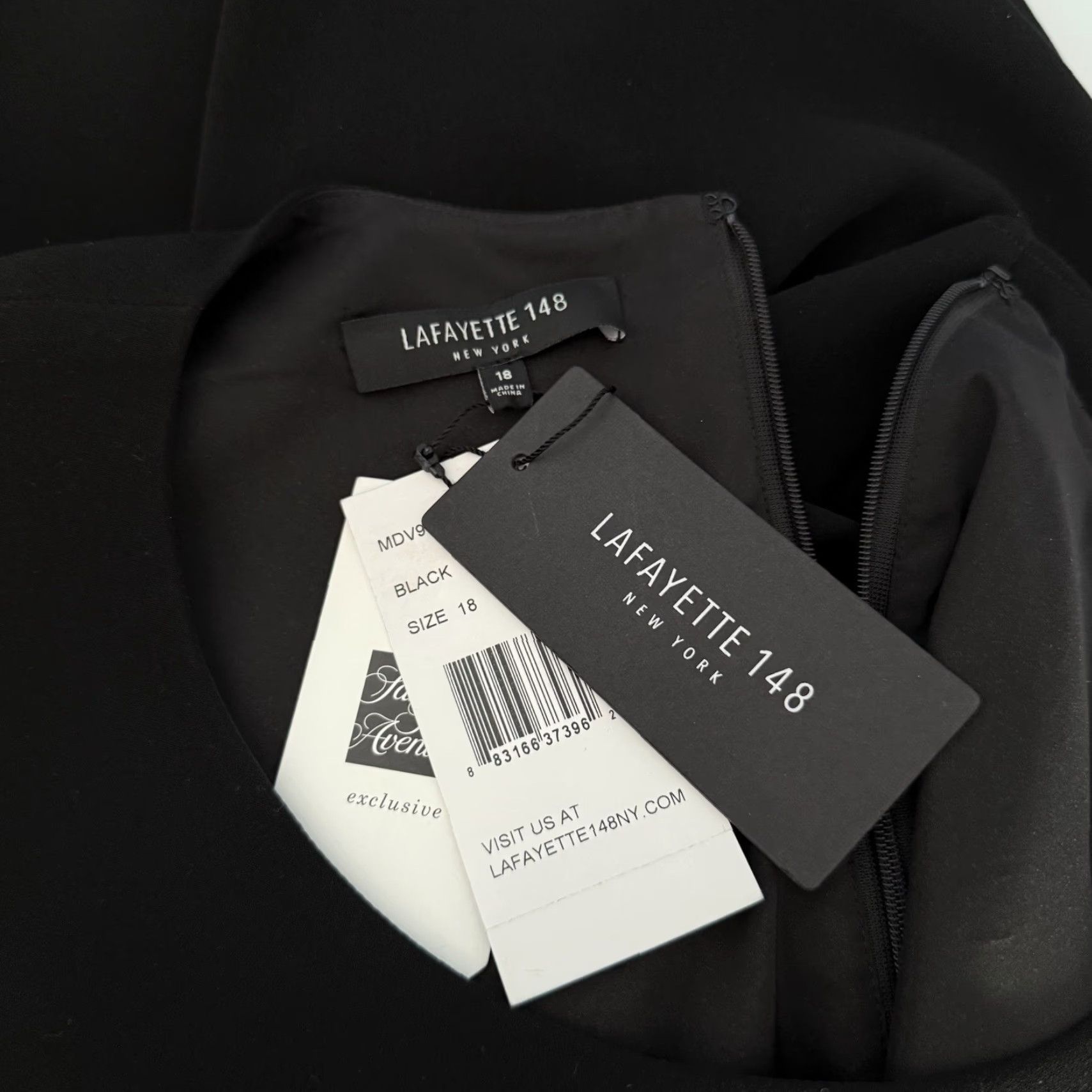 Vintage Lafayette 148 New York Wynona Finesse Crepe Shift Dress Black Size 18 Size XXL / US 16-18 / IT 52-54 - 6 Thumbnail