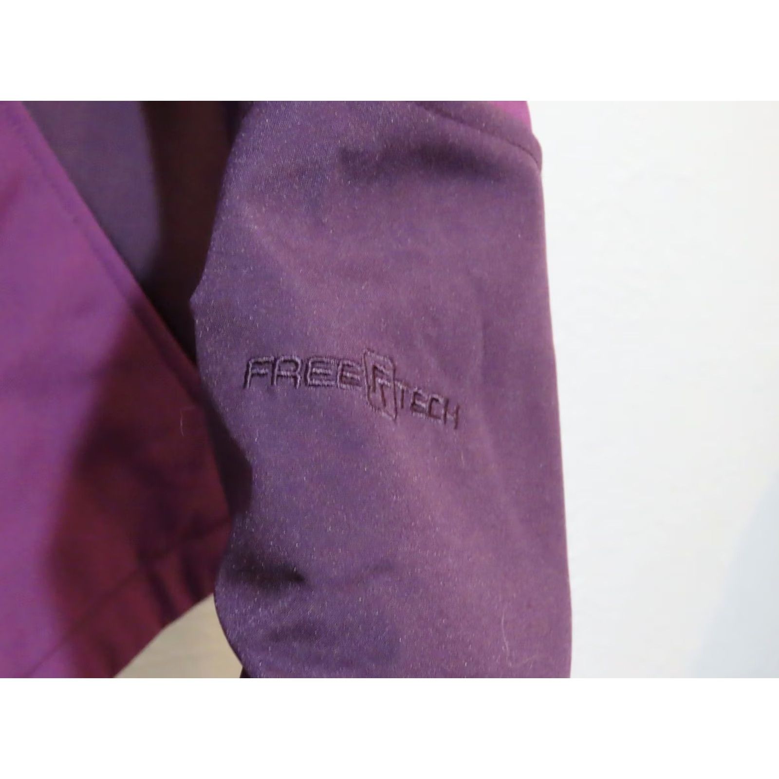 Vintage FreeTech Jacket Womens XL Purple Prune Full Zip Hooded Pockets Soft Shell Holiday Outdoor Fall Winter Zip Size XL / US 12-14 / IT 48-50 - 3 Thumbnail