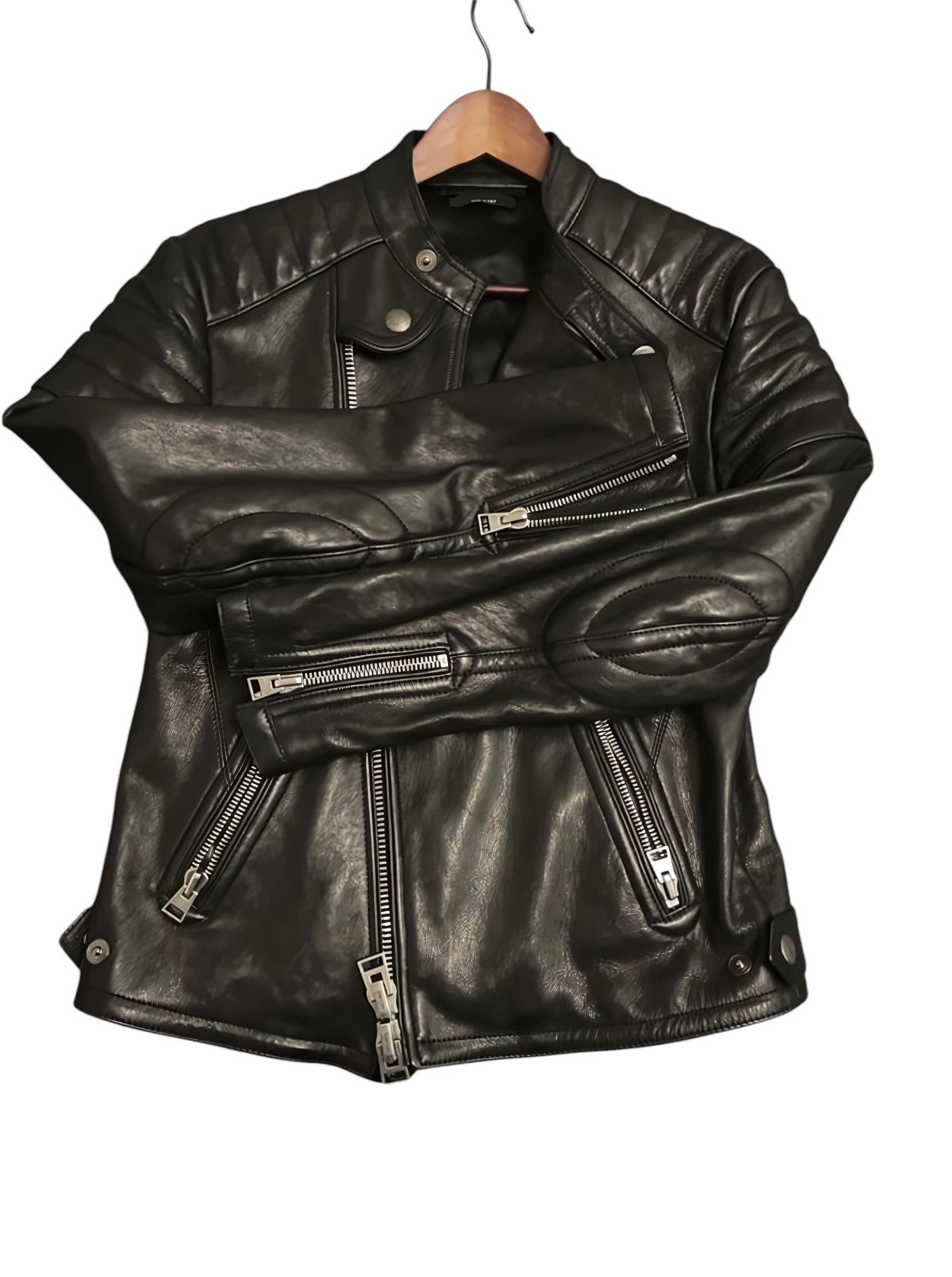 Tom Ford LEATHER BIKER BOMBER JACKET Size US M / EU 48-50 / 2 - 2 Thumbnail