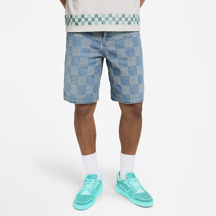 Louis Vuitton Damier 3D Light Denim Short Size US 29 - 2 Thumbnail