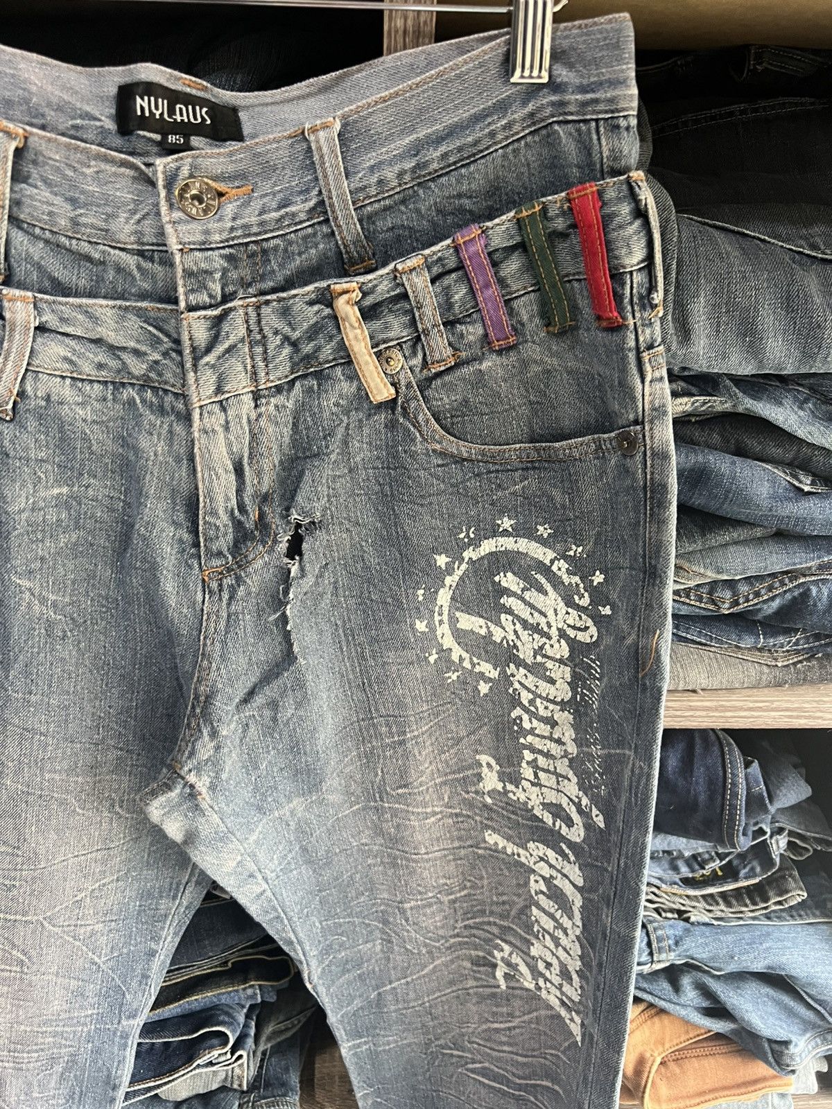 If Six Was Nine 🔥Nylaus Double Waist Hysteric Inspired Flared Denim Size US 32 / EU 48 - 9 Thumbnail