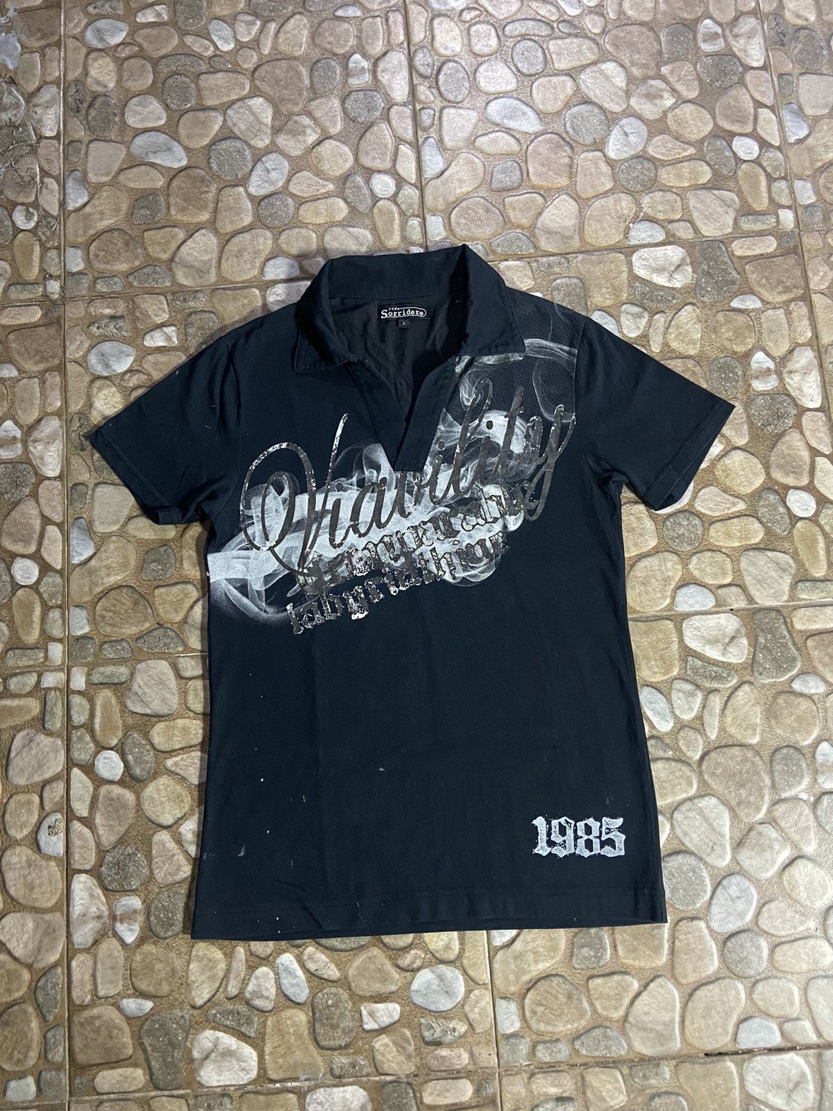 Japanese Brand VTG Y2K sorridere polo shirt Size US S / EU 44-46 / 1 - 1 Thumbnail