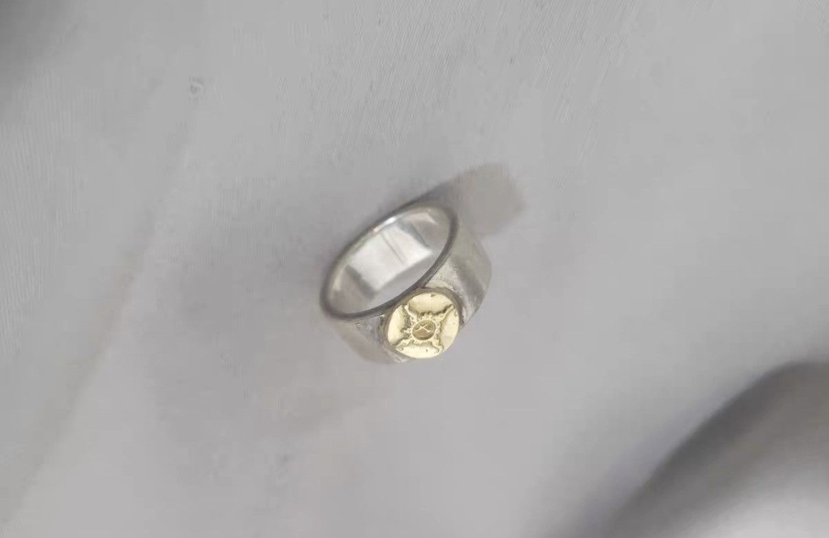 First Arrow's First Arrow’s 18K Gold Point Stamping Flat Hammered Ring Size ONE SIZE - 1 Thumbnail