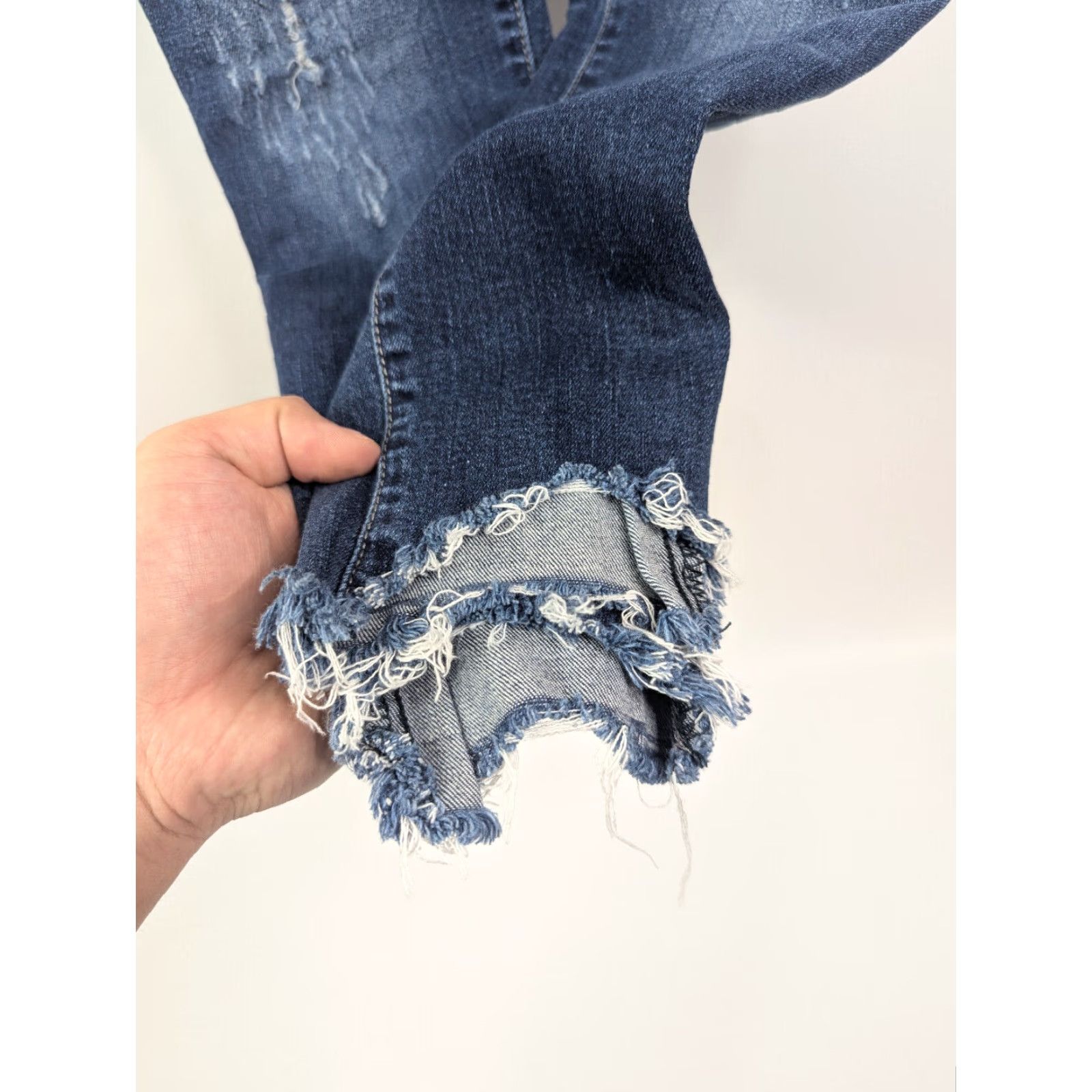 Vintage VINTAGE KanCan Estilo Straight Leg Denim Jeans Distressed Raw Hem Women's Size 27 Size 27" / US 4 / IT 40 - 4 Thumbnail