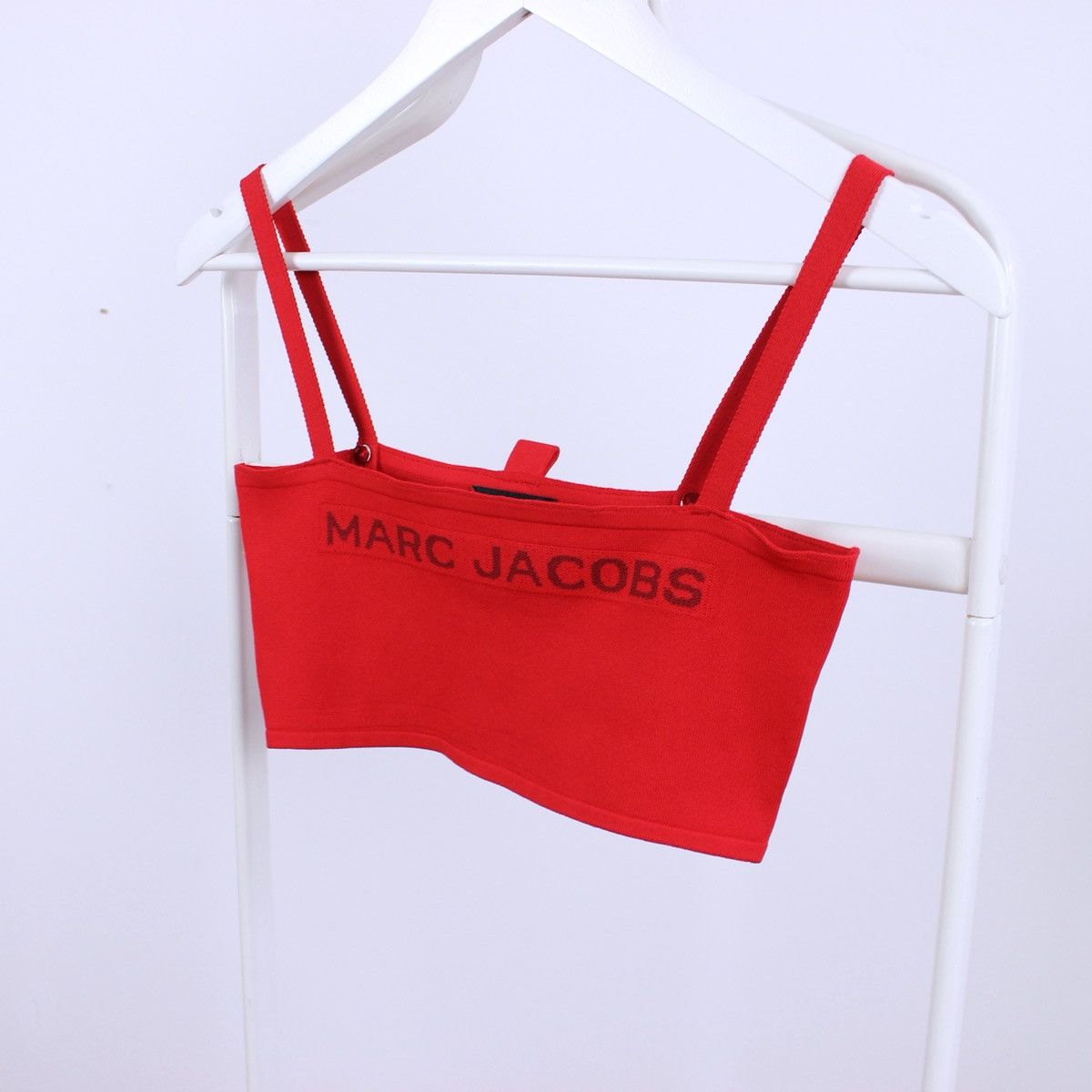 Marc Jacobs Red Knit Logo Crop Top Y2K Designer Tank