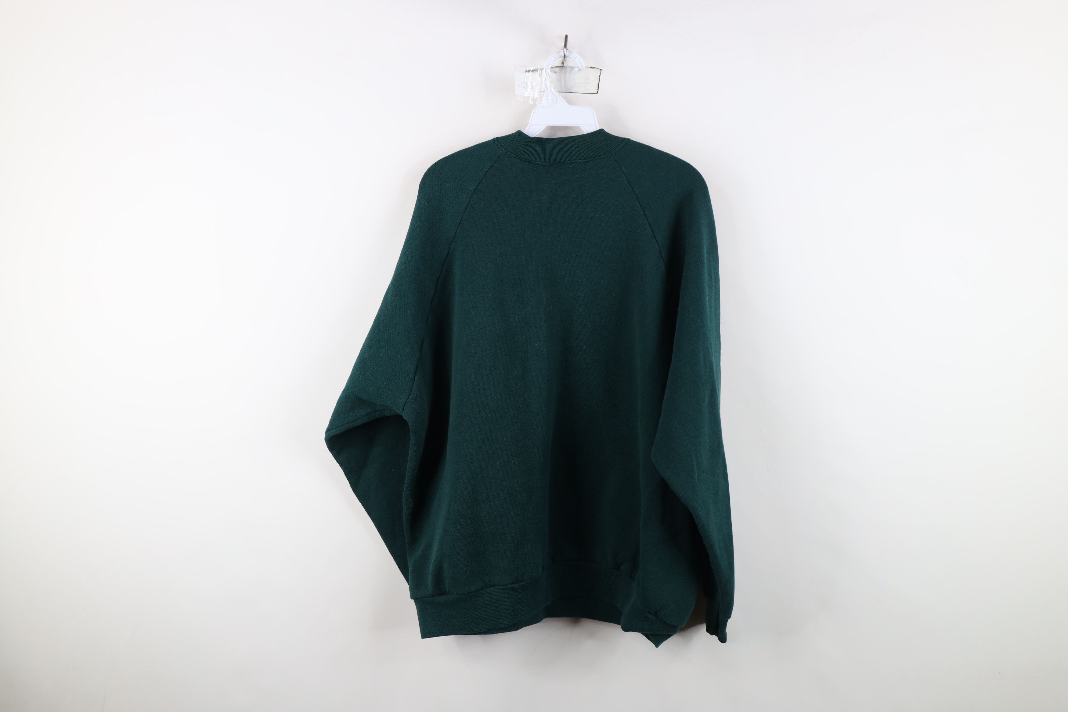 Vintage Vintage 90s Streetwear Blank Crewneck Sweatshirt Green USA Size XXL / US 16-18 / IT 52-54 - 8 Thumbnail