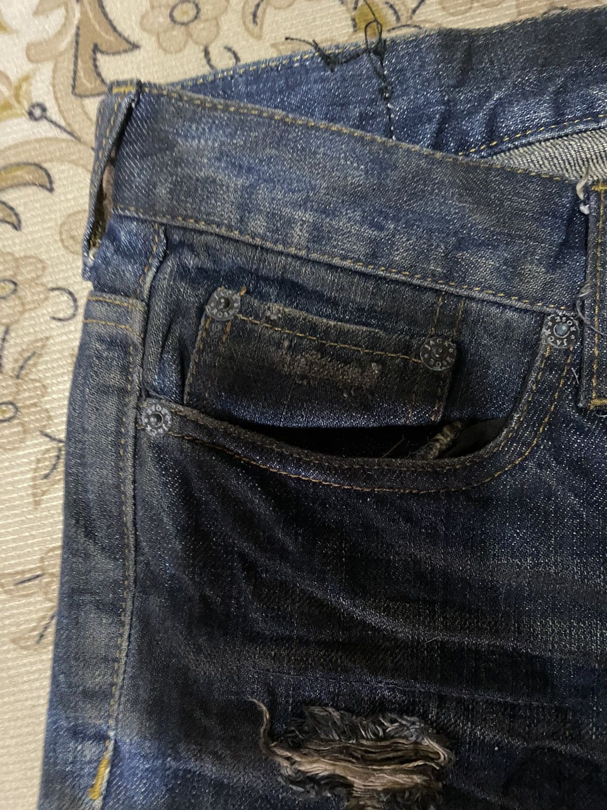 JACKROSE Japanese Brand Jack Rose Distressed Design Style Size US 31 - 6 Thumbnail