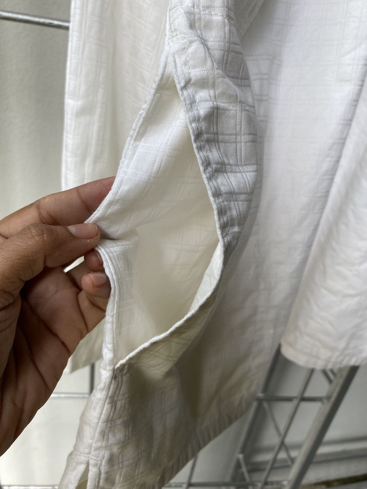 Designer × Japanese Brand ALLIX DESIGN White Checkered Lace-Up Shirt Size US L / EU 52-54 / 3 - 8 Thumbnail